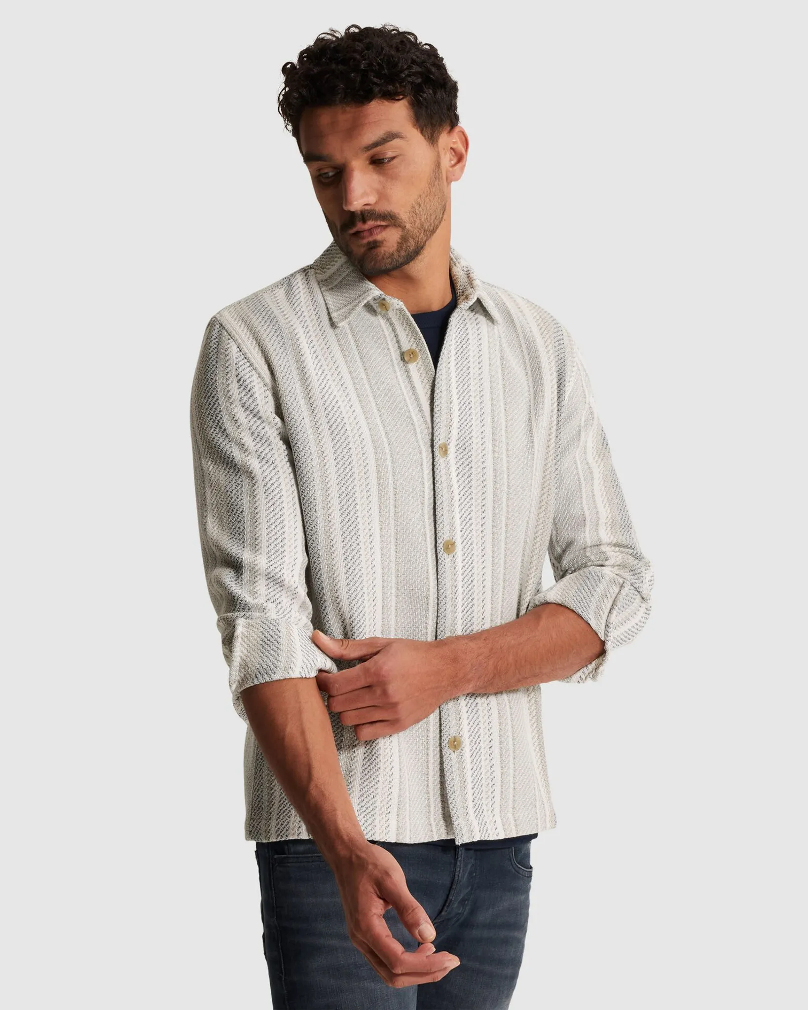 Cast Iron Casual shirt Wit 107343-001-L