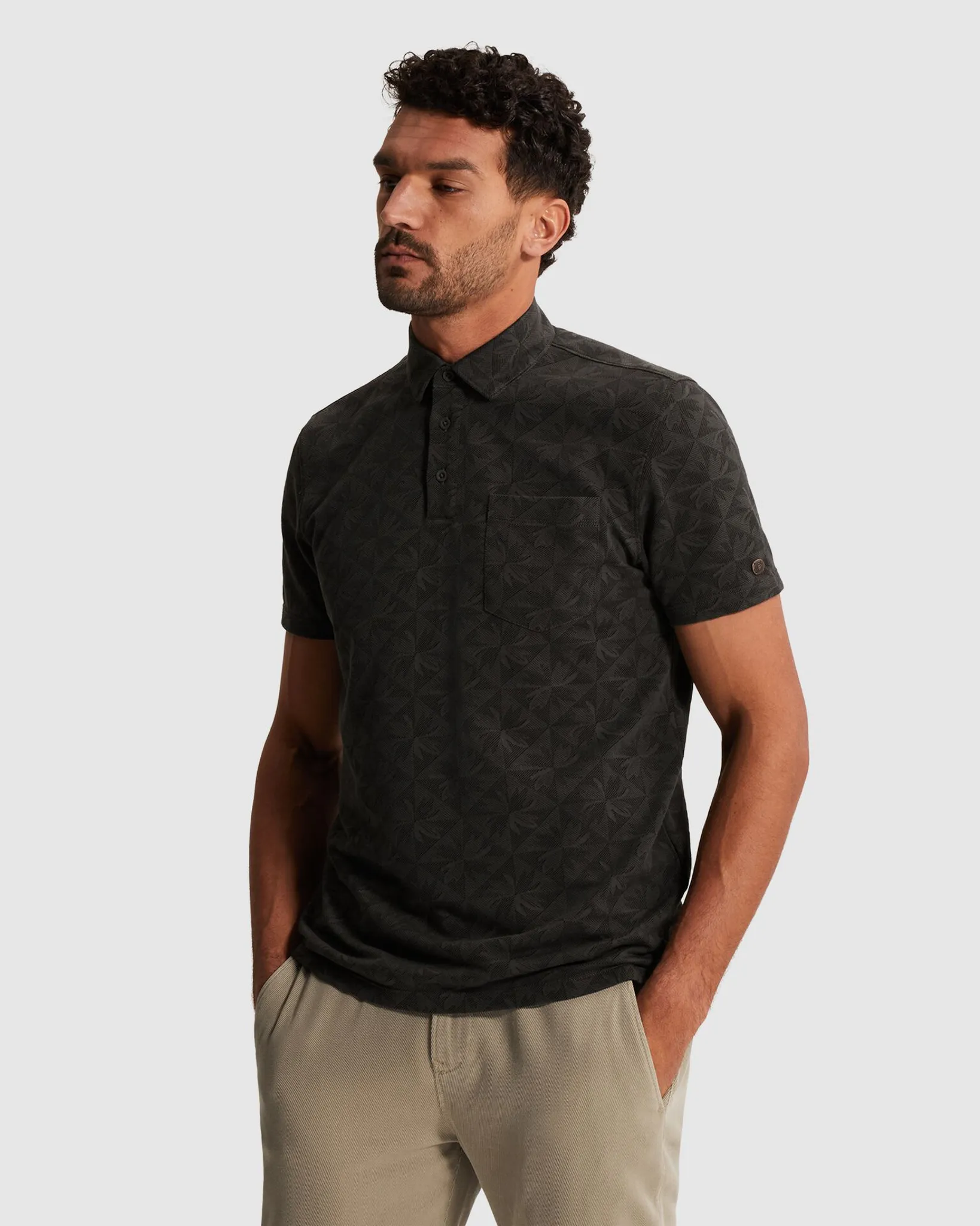 Cast Iron Polo Zwart 107363-001-L