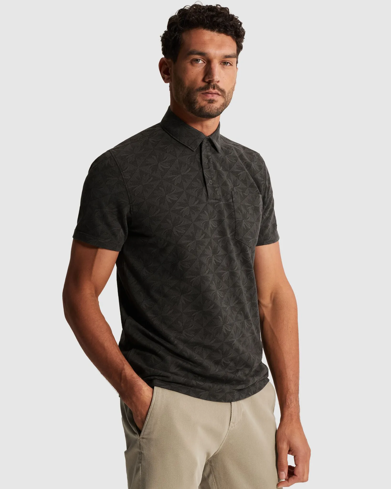 Cast Iron Polo Zwart 107363-001-L