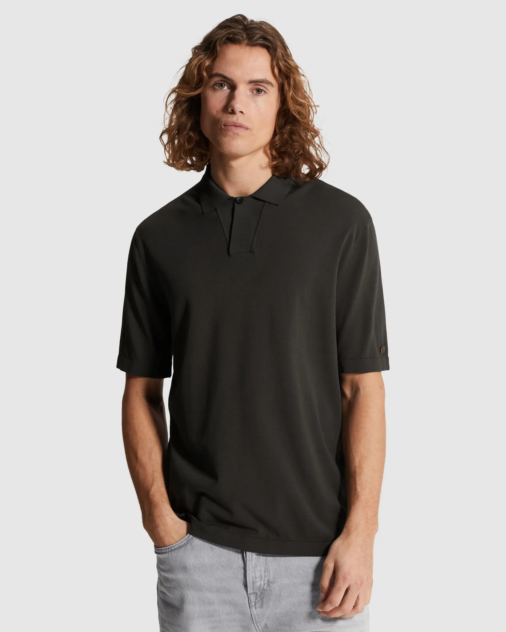 Cast Iron Polo Zwart 107365-001-L