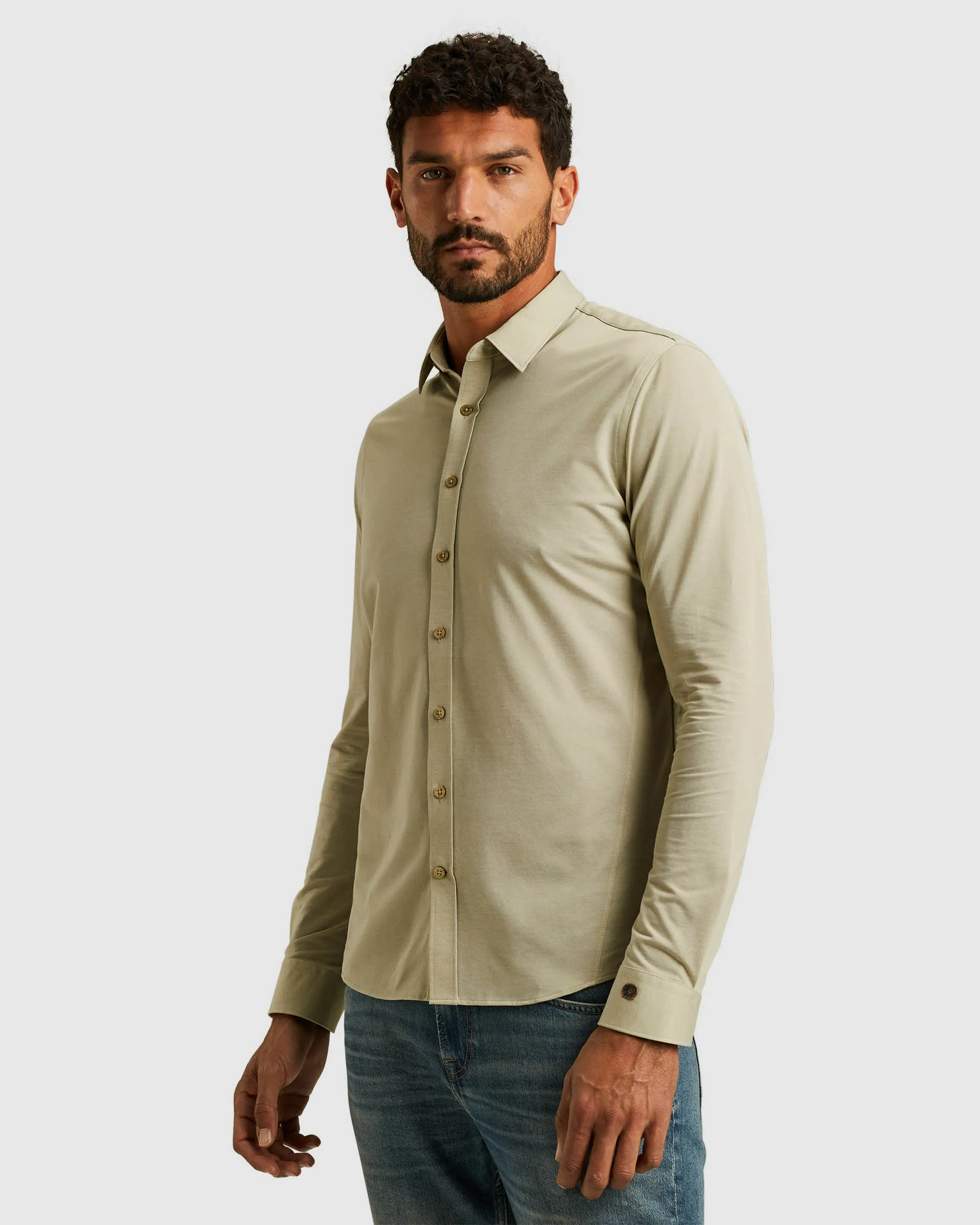 Cast Iron Casual Overhemd Groen 107540-001-L