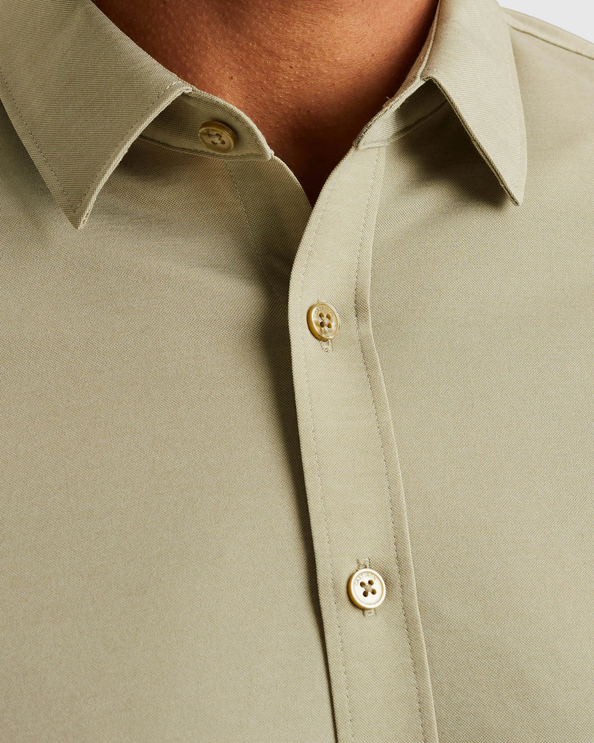 Cast Iron Casual Overhemd Groen 107540-001-L