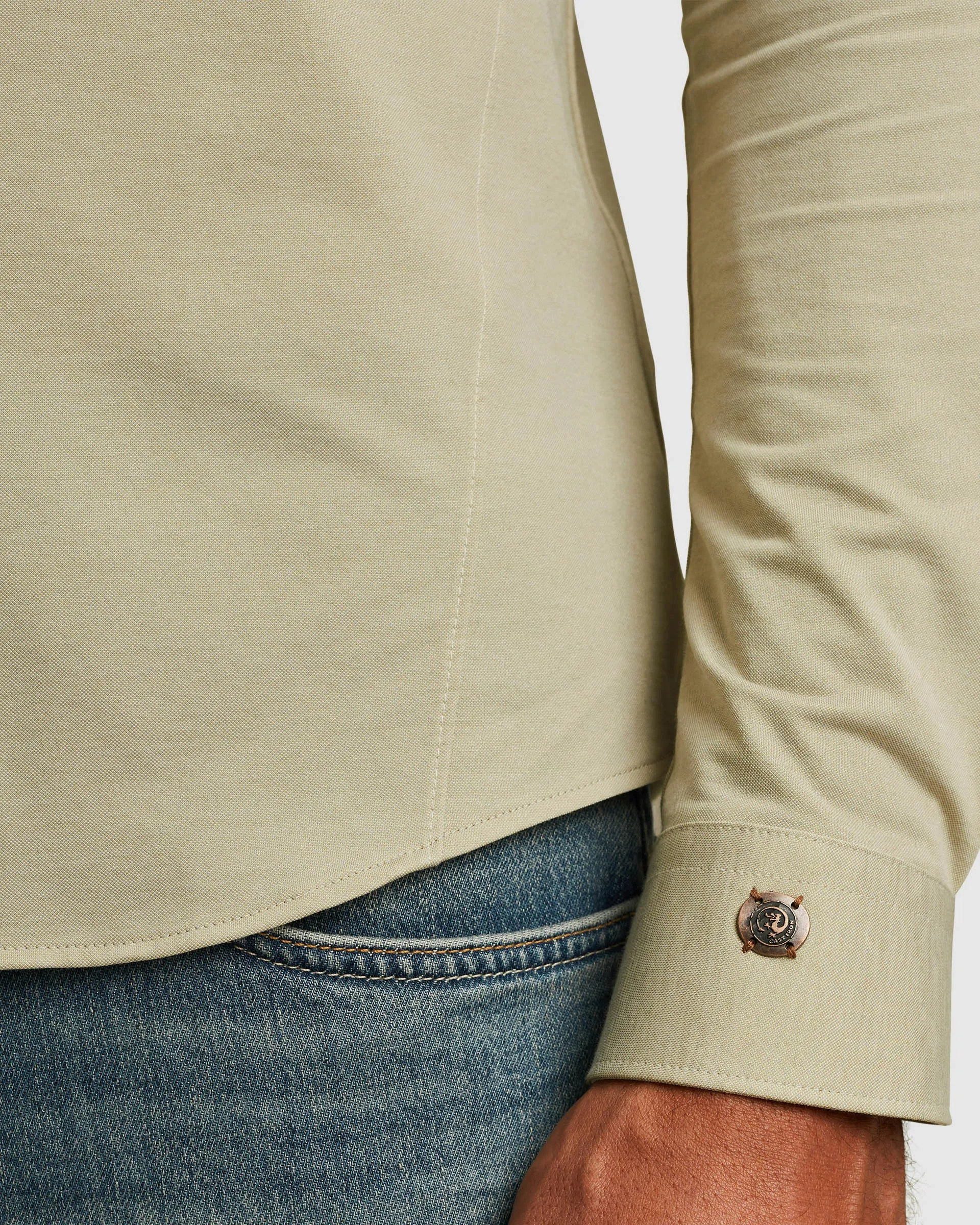 Cast Iron Casual Overhemd Groen 107540-001-L