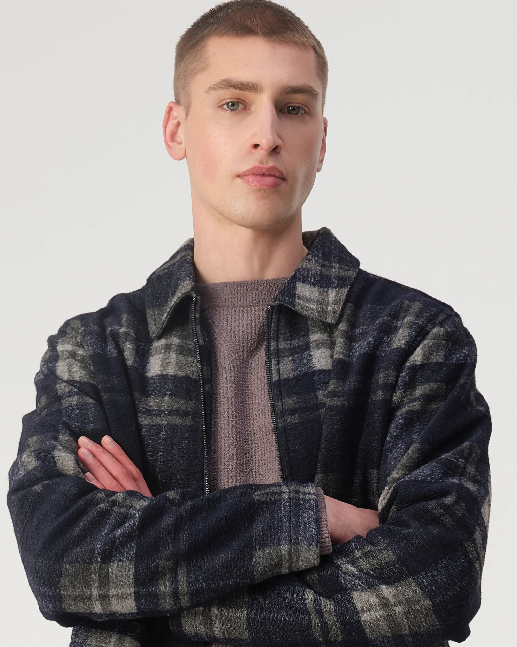 J.C. RAGS Overshirt Sky captain blue grote ruit 107581-001-L