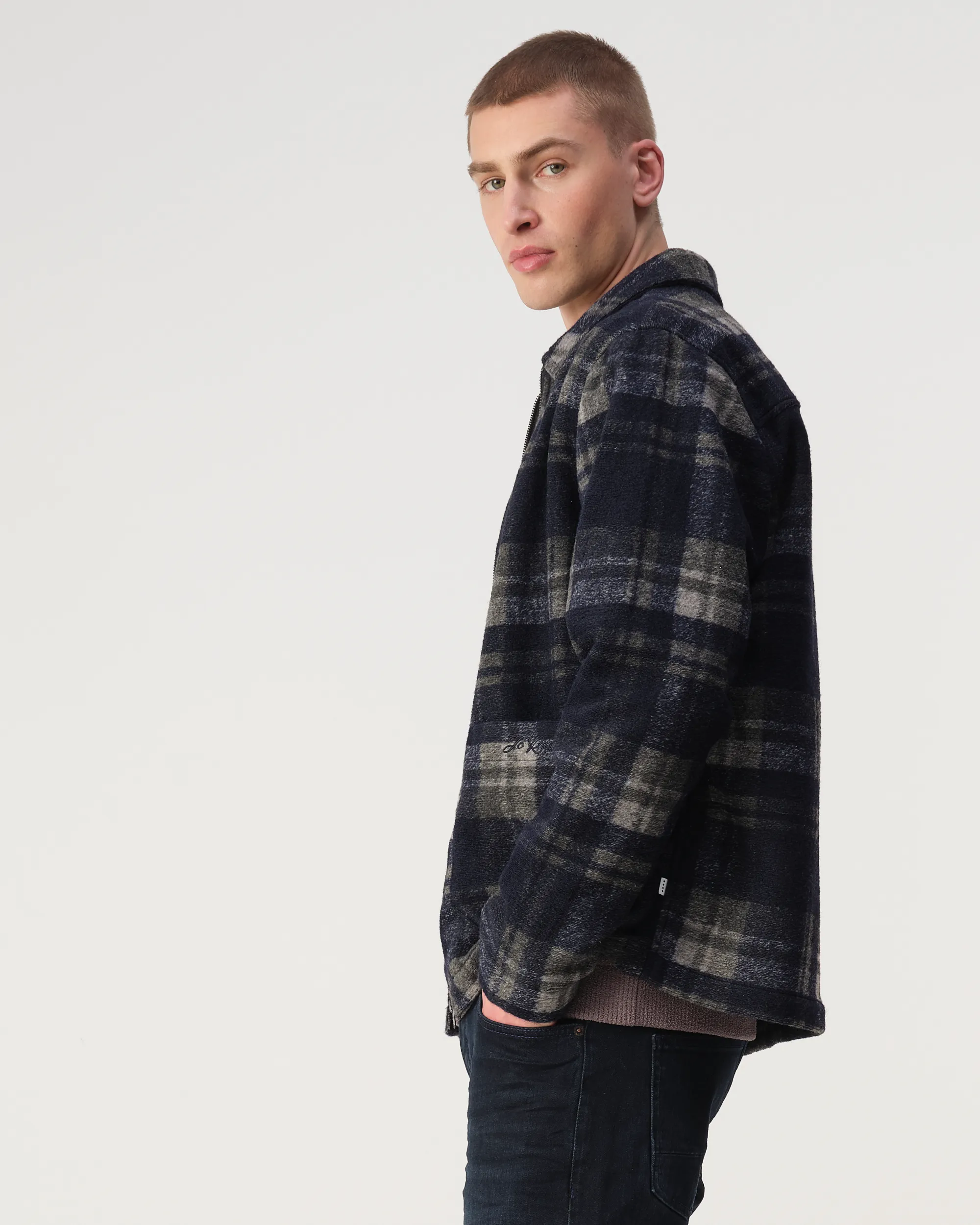 J.C. RAGS Overshirt Sky captain blue grote ruit 107581-001-L