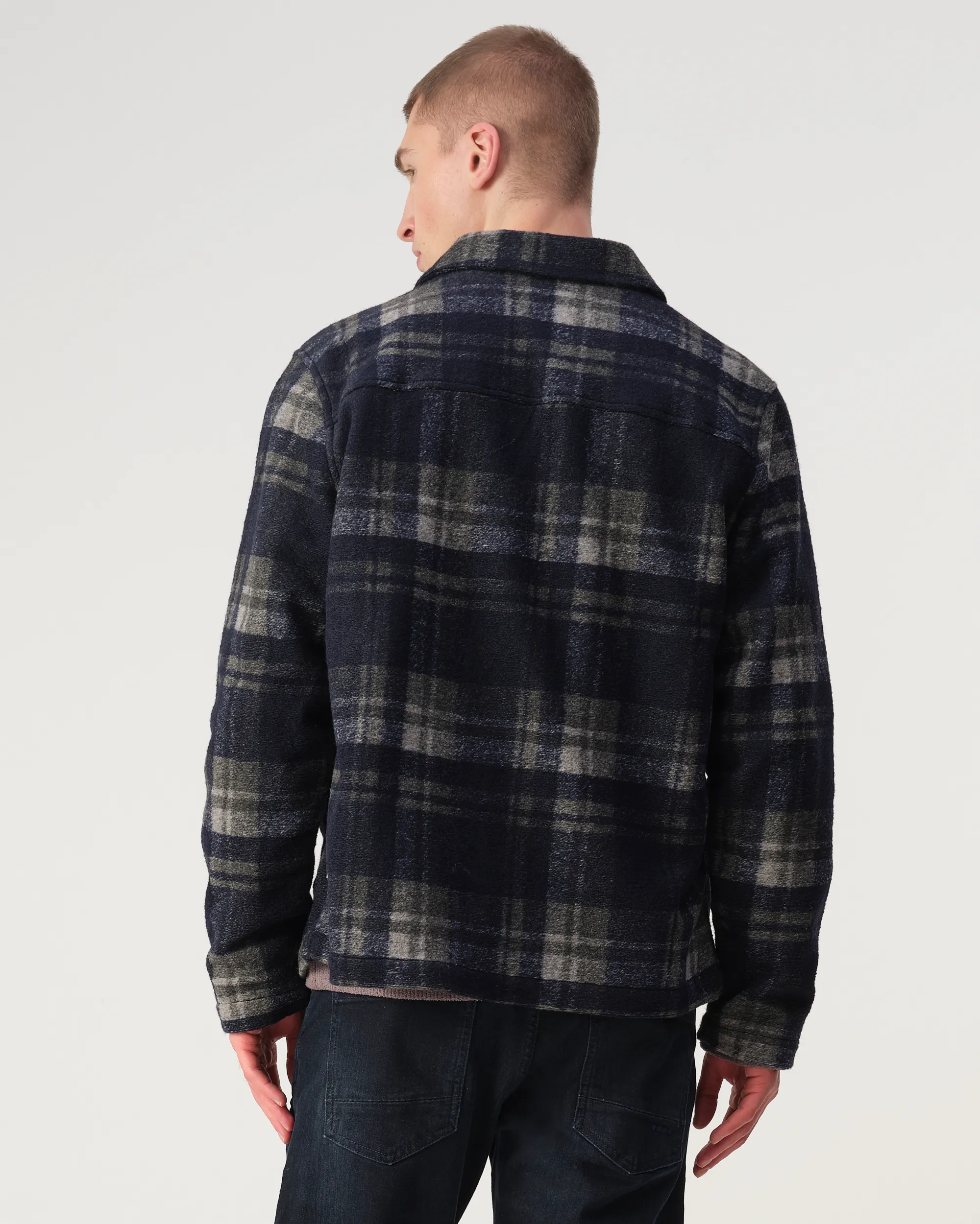 J.C. RAGS Overshirt Sky captain blue grote ruit 107581-001-L