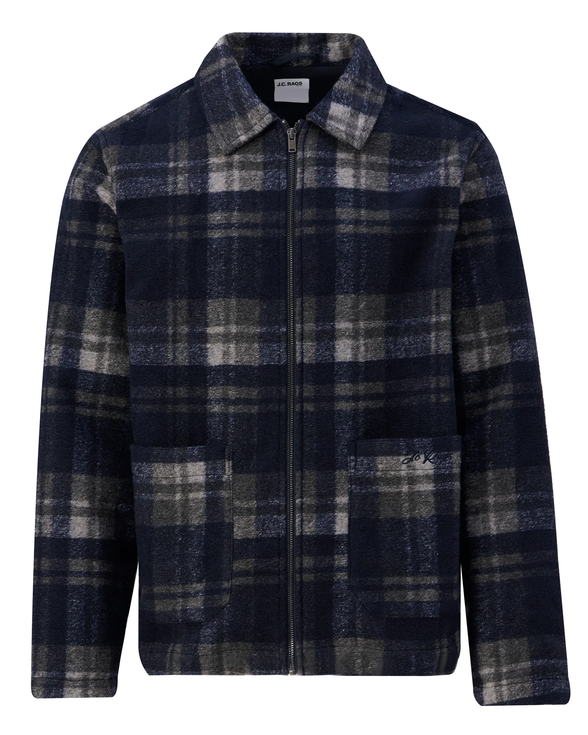 J.C. RAGS Overshirt Sky captain blue grote ruit 107581-001-L