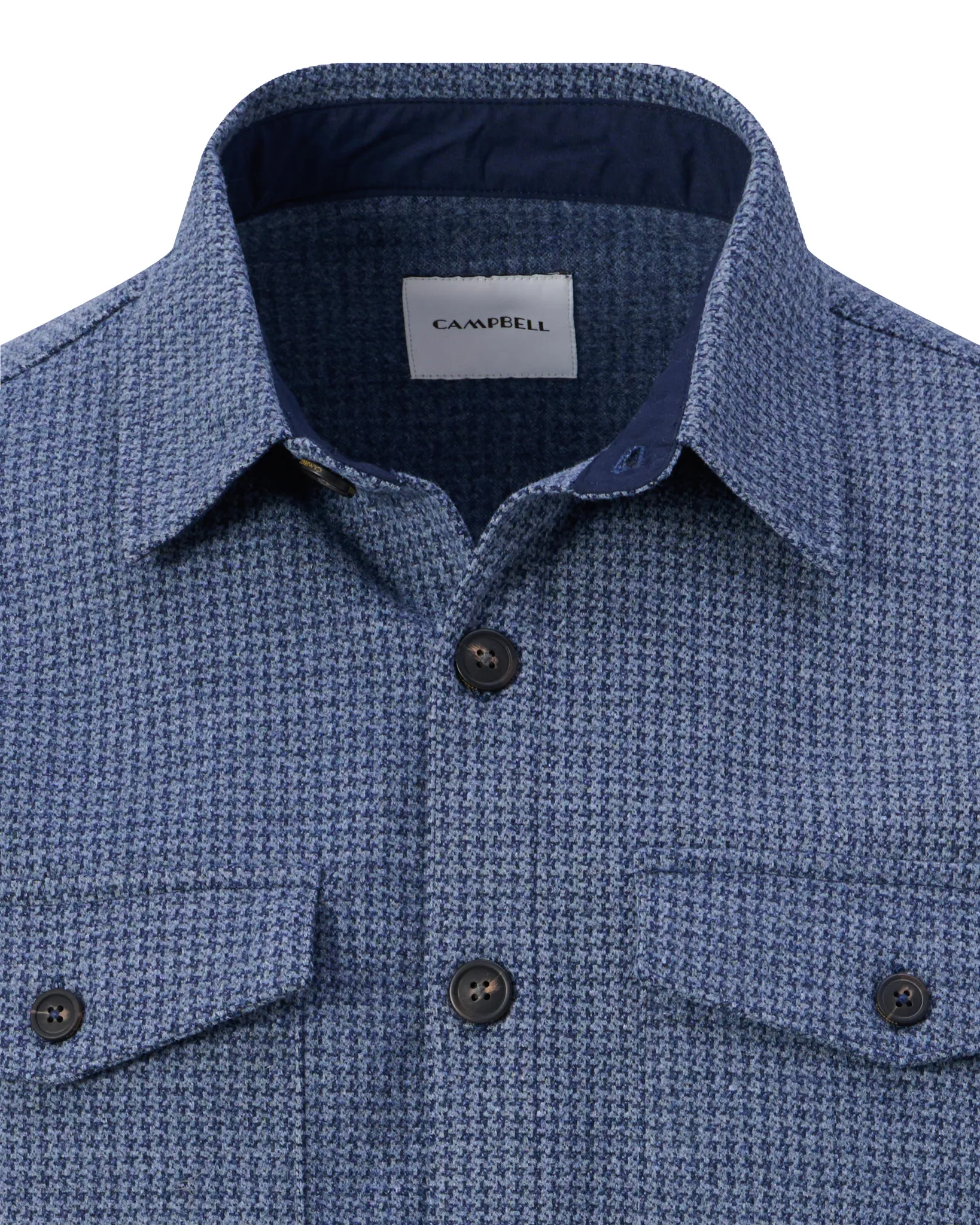 Campbell Overshirt Walker Pied de Poule Medieval blue dessin 107586-001-L