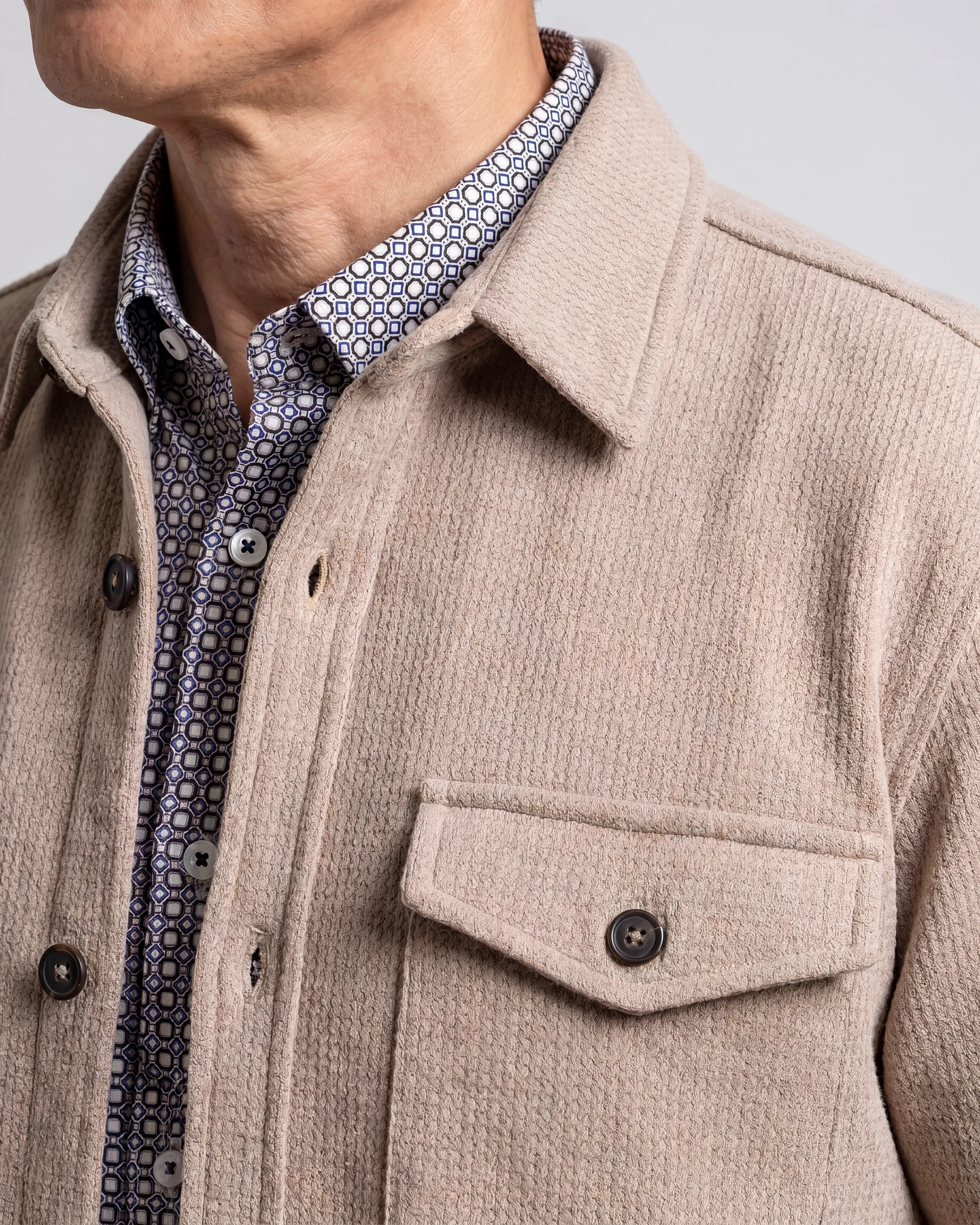 Campbell Overshirt Peter Simply Taupe  107588-003-XL