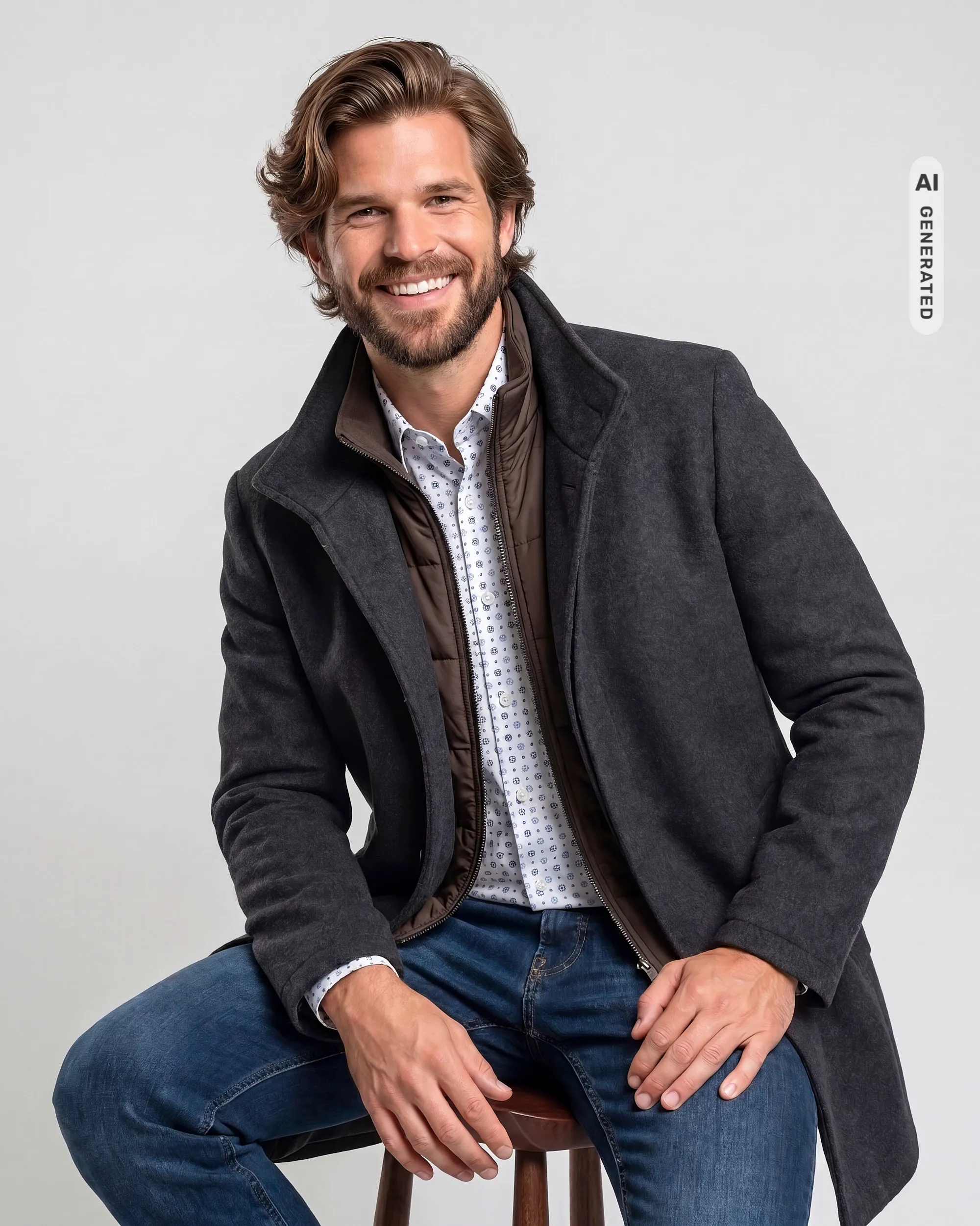 Campbell Manteljas Miller Grey melange 107593-001-L