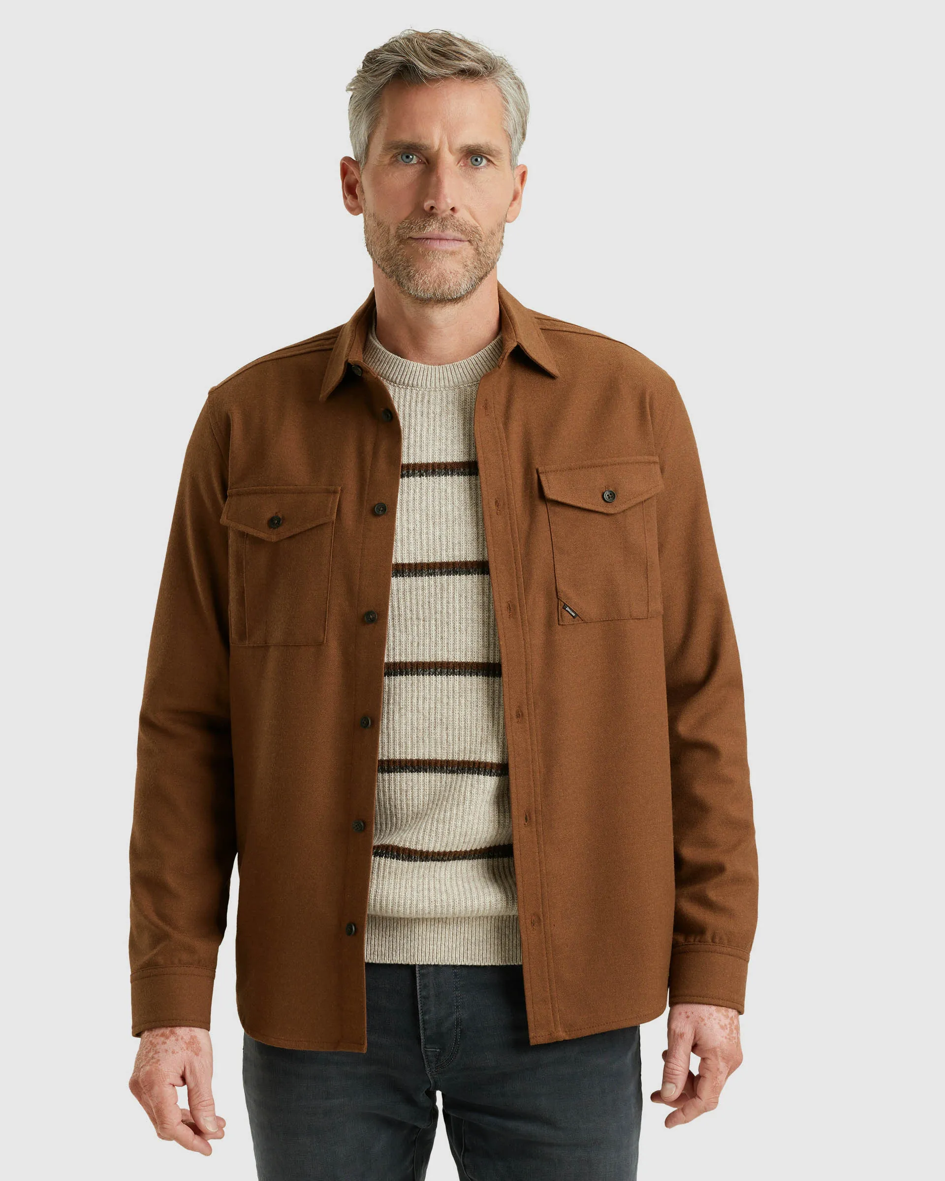 Vanguard Casual Overhemd LM Bruin 107603-001-M