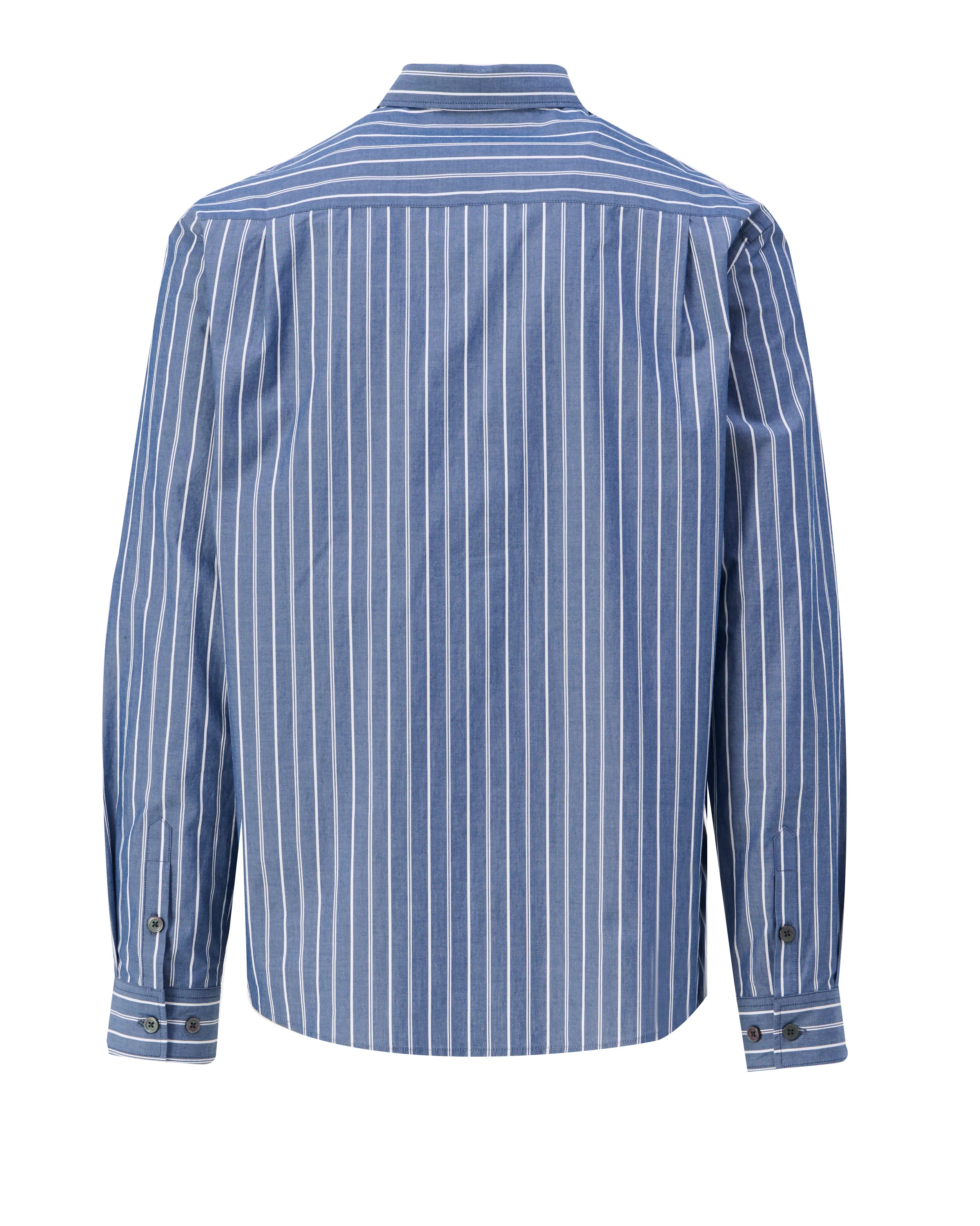 J.C. RAGS Casual Overhemd LM Sky Captain streep 107620-001-L