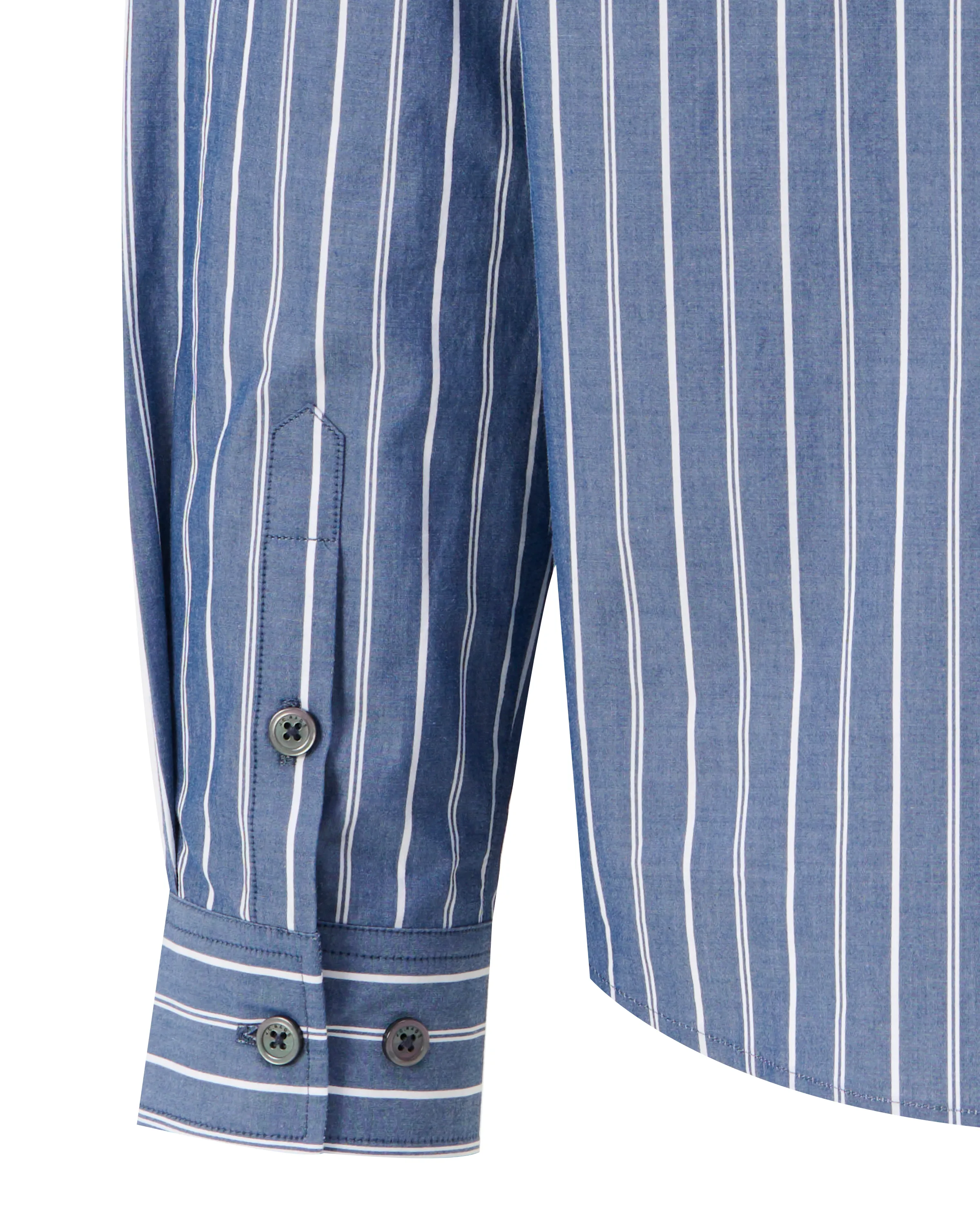 J.C. RAGS Casual Overhemd LM Sky Captain streep 107620-001-L