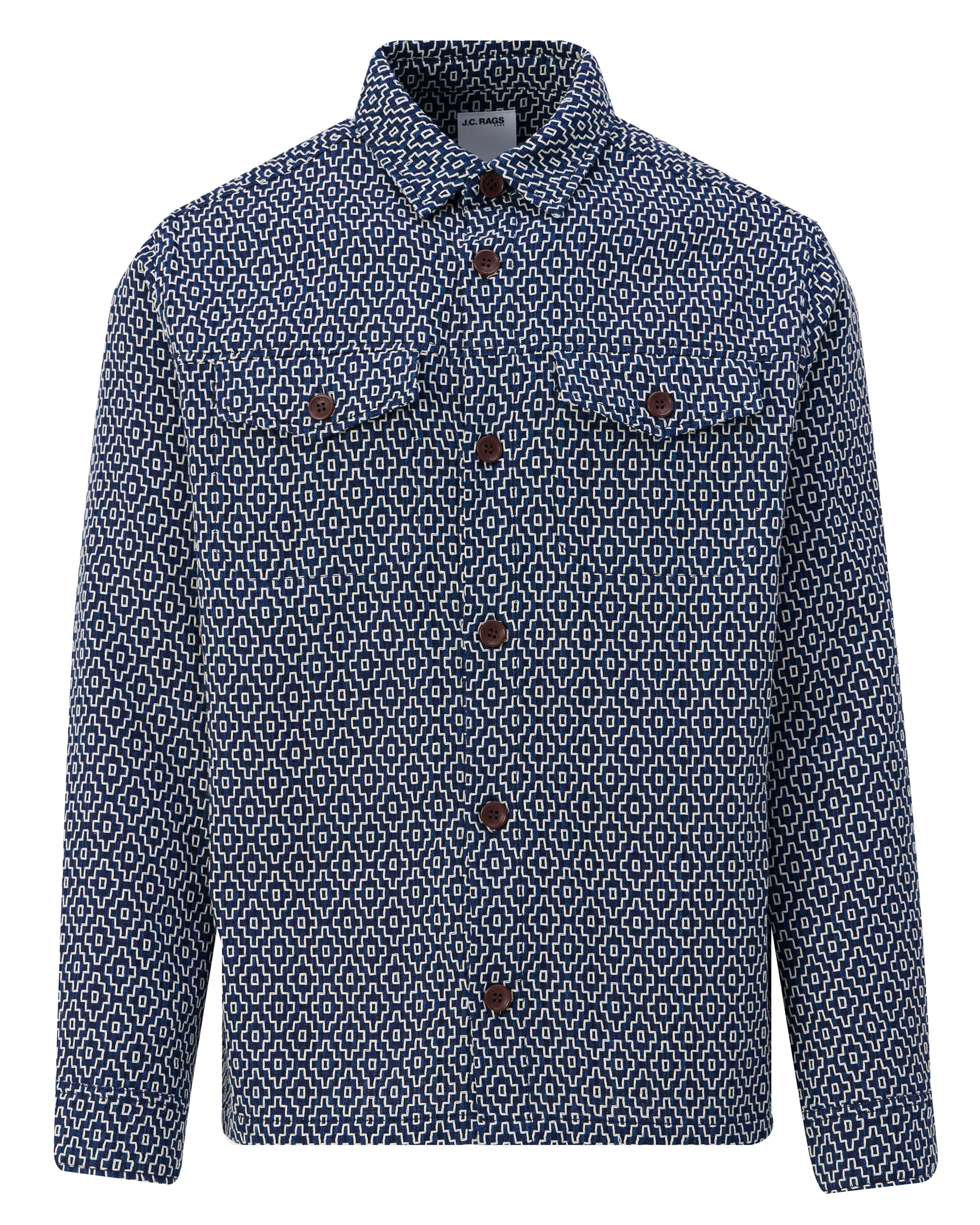 J.C. RAGS Rylee Jacquard Overshirt Sky Captain dessin 107629-001-L