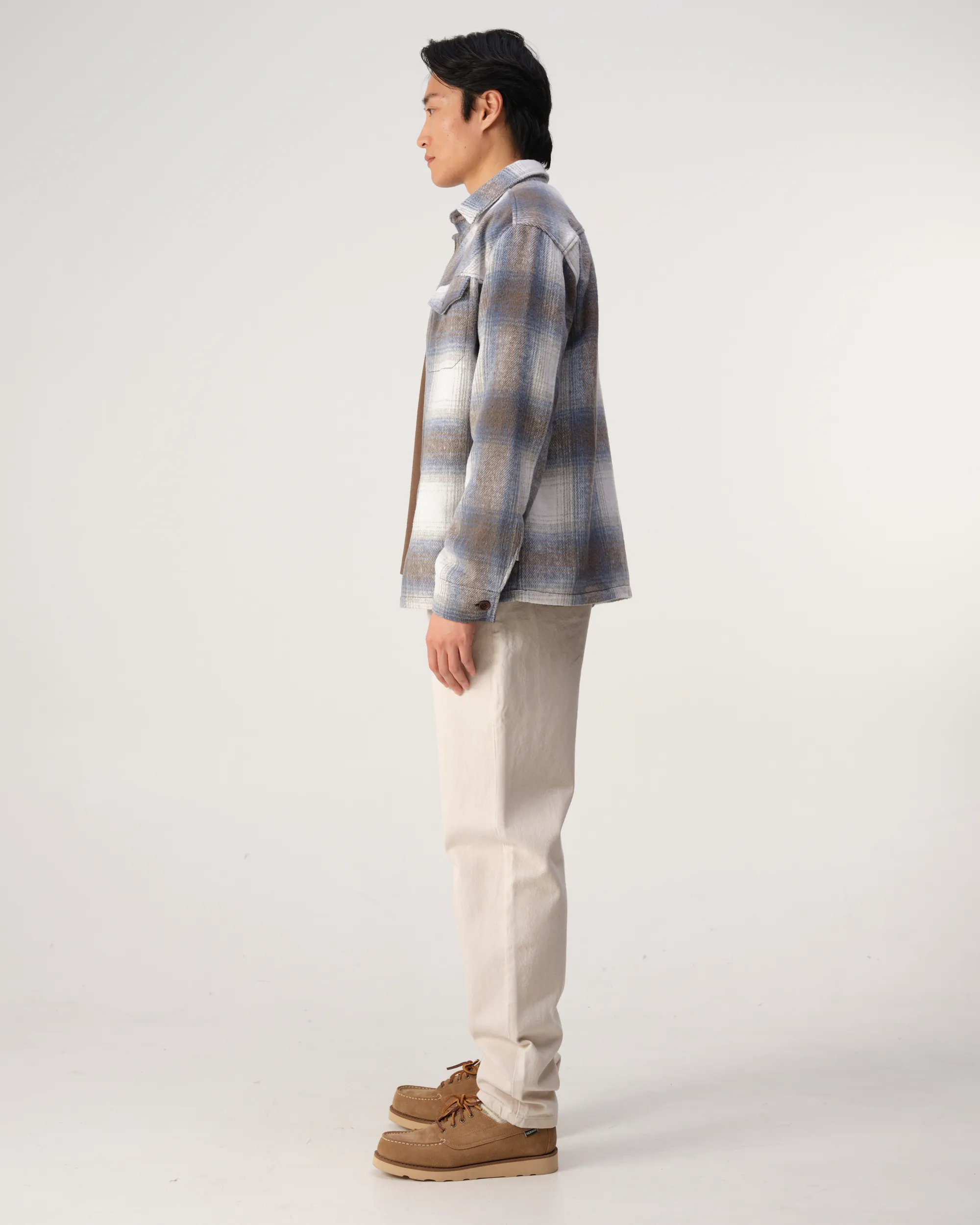 J.C. RAGS Rylee Check Overshirt Plum Kitten Grey big check 107630-001-L