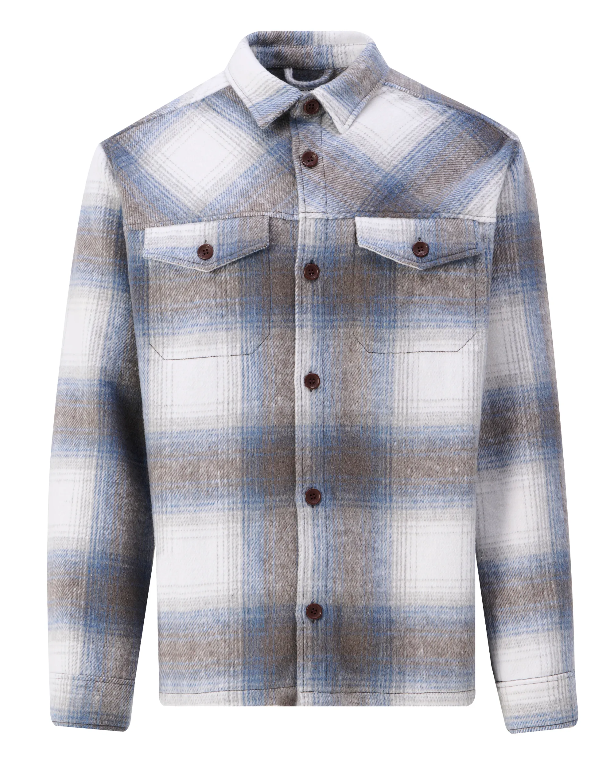 J.C. RAGS Rylee Check Overshirt Plum Kitten Grey big check 107630-001-L