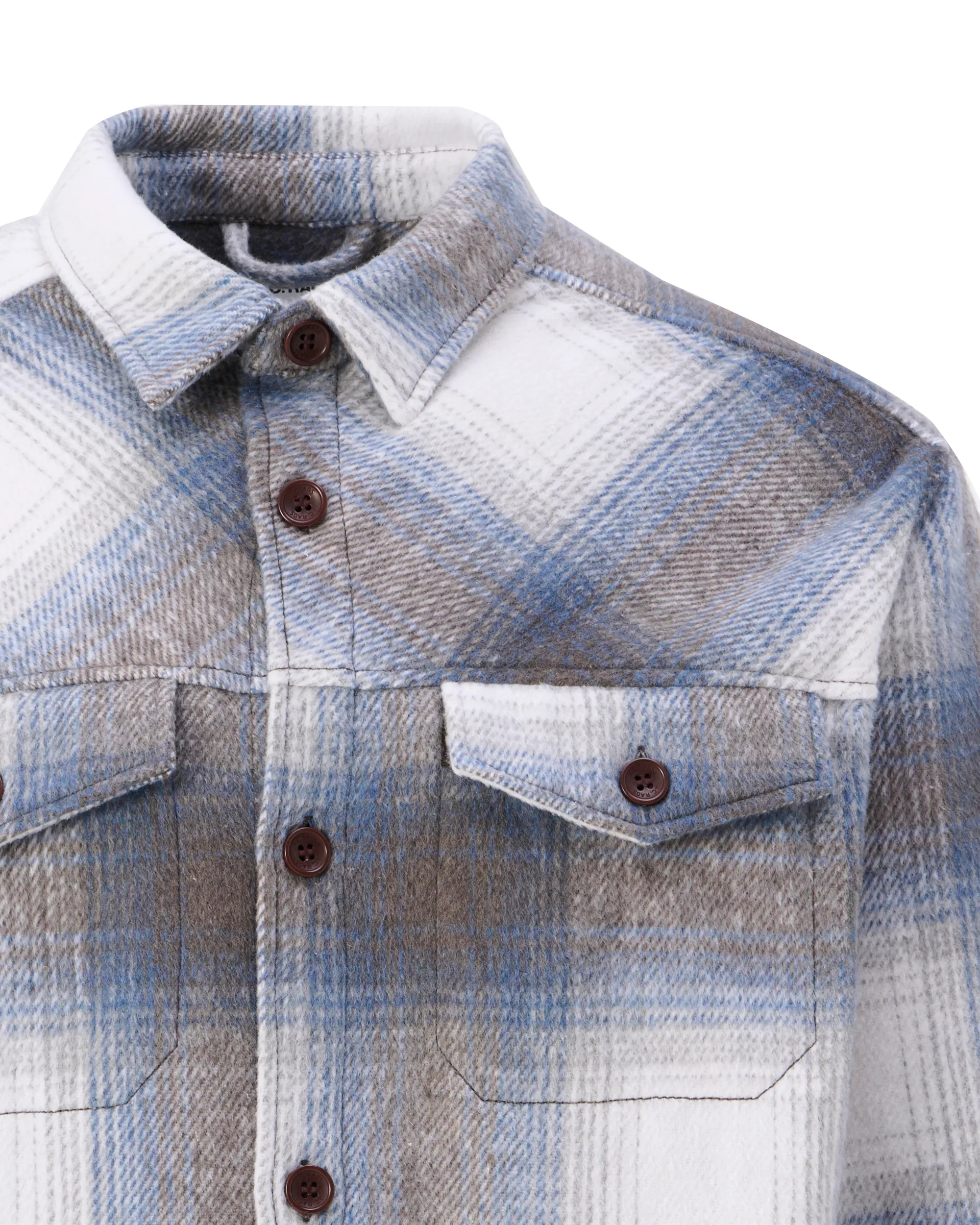 J.C. RAGS Rylee Check Overshirt Plum Kitten Grey big check 107630-001-L
