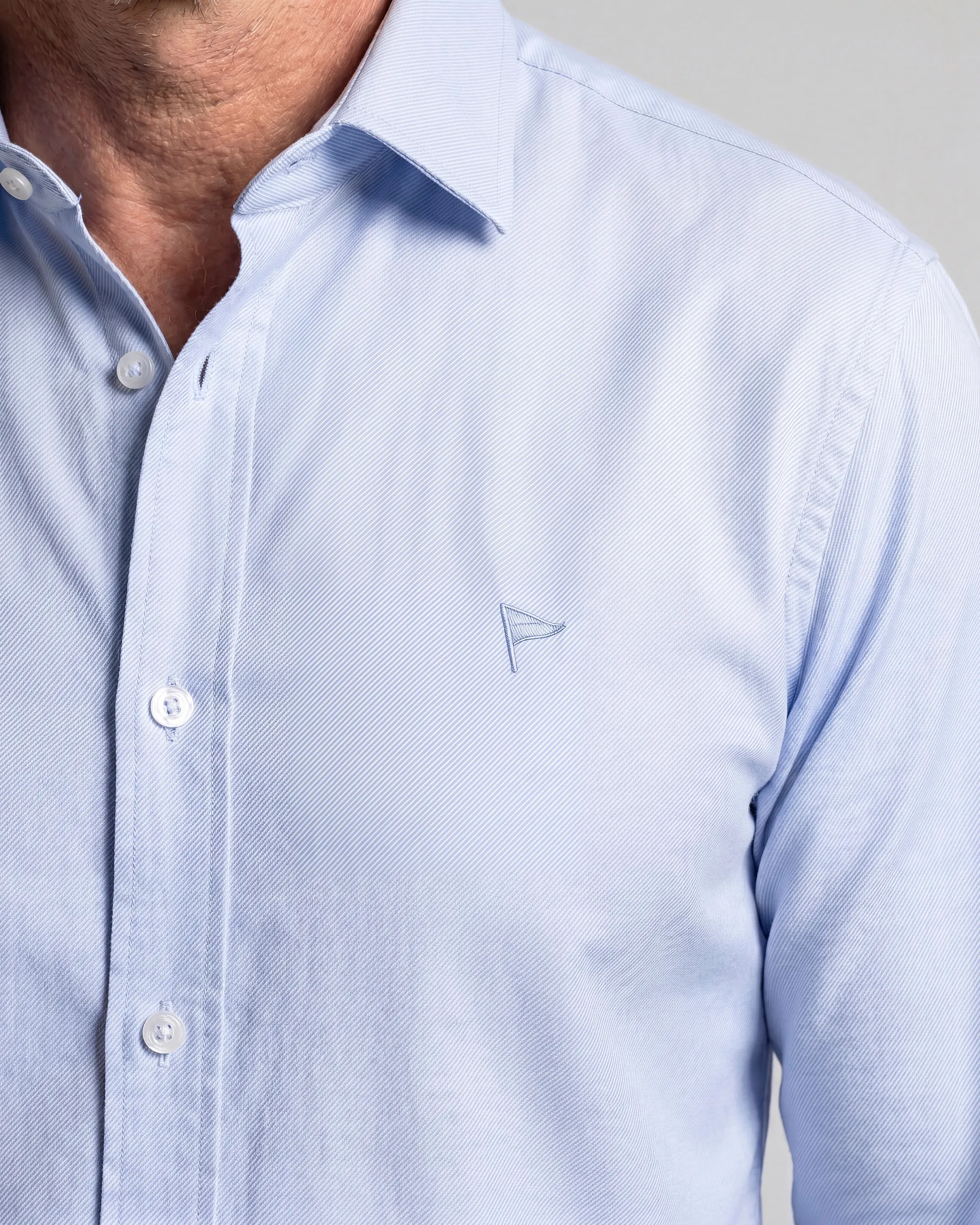 Campbell Casual Overhemd LM Chambray Blue 107638-002-L