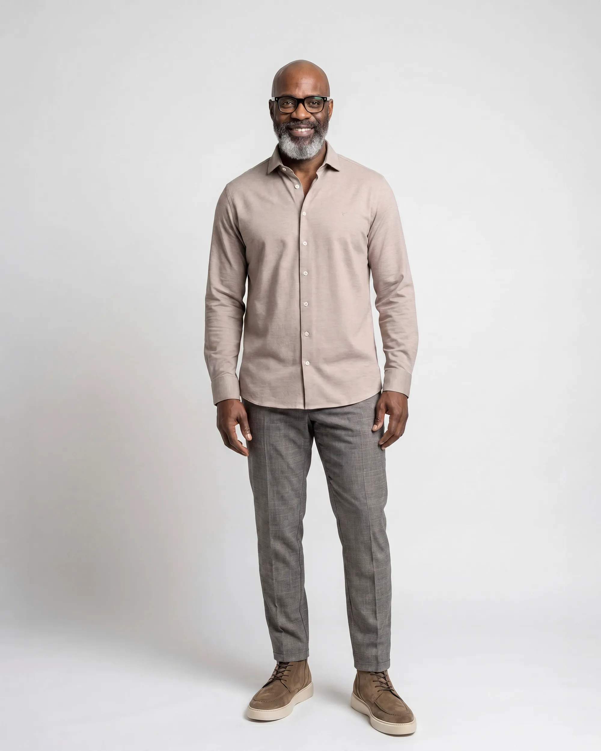 Campbell Casual Overhemd LM Coffee Bean brown 107638-003-L