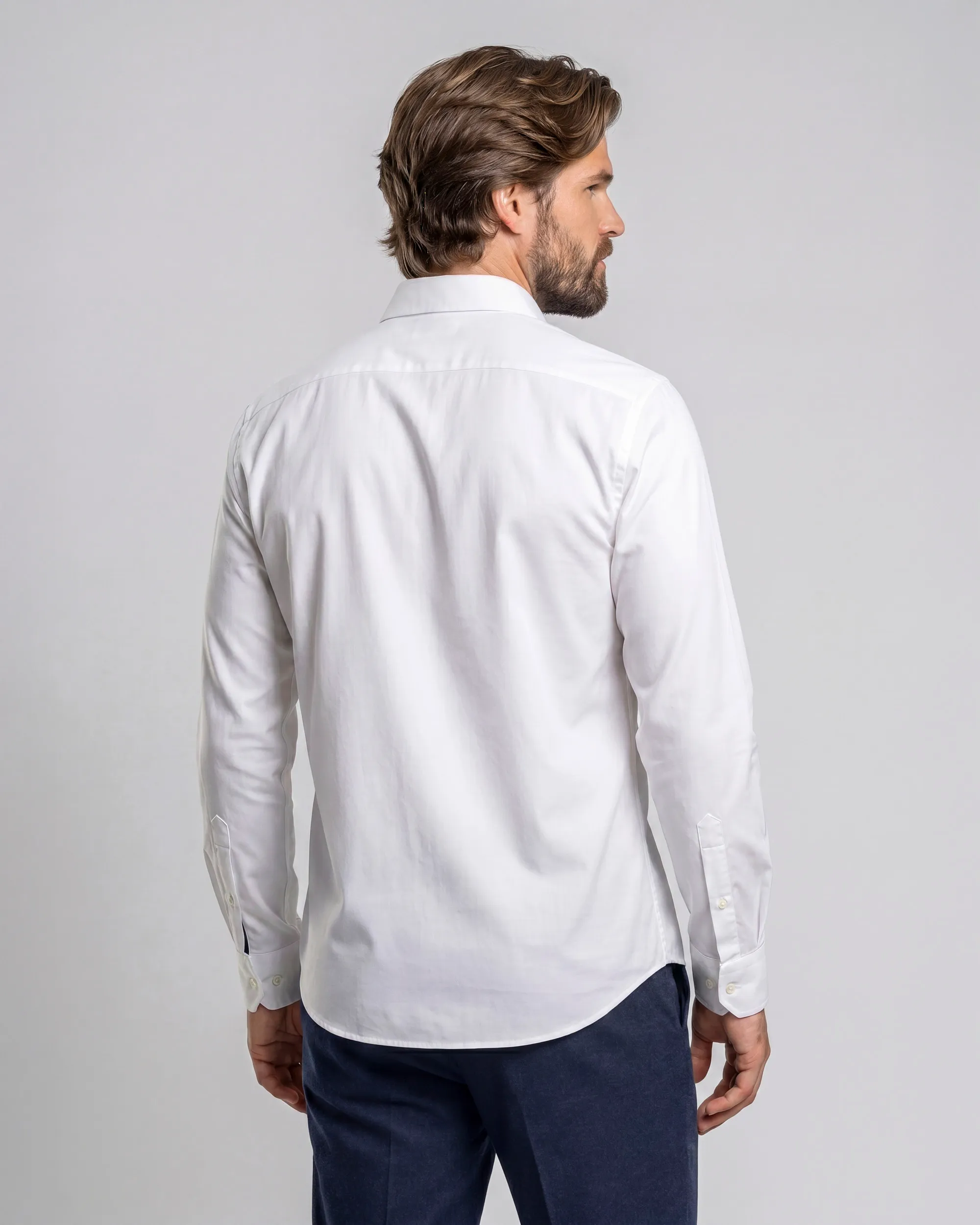 Campbell Casual Overhemd LM WHITE 107638-006-L