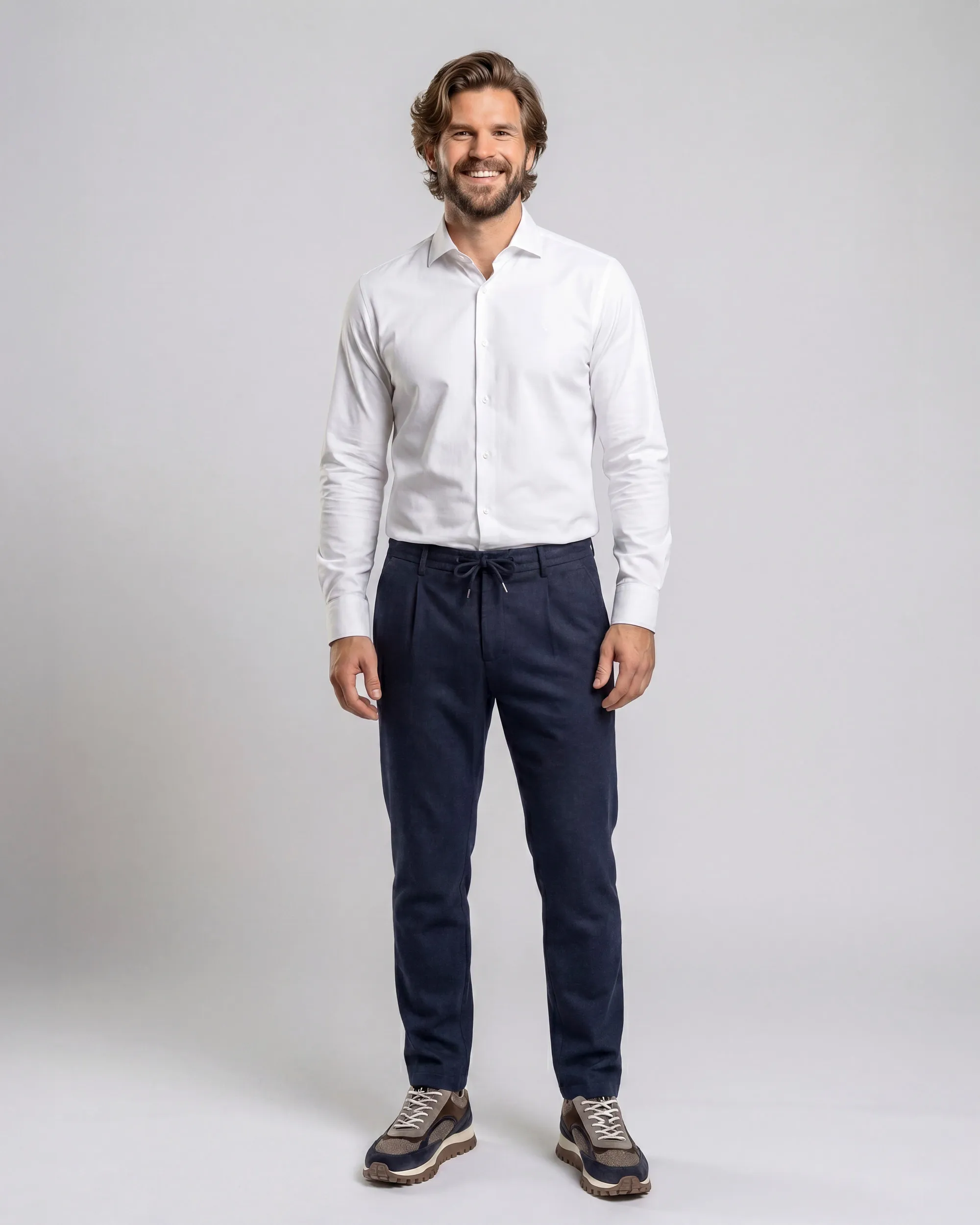 Campbell Casual Overhemd LM WHITE 107638-006-L