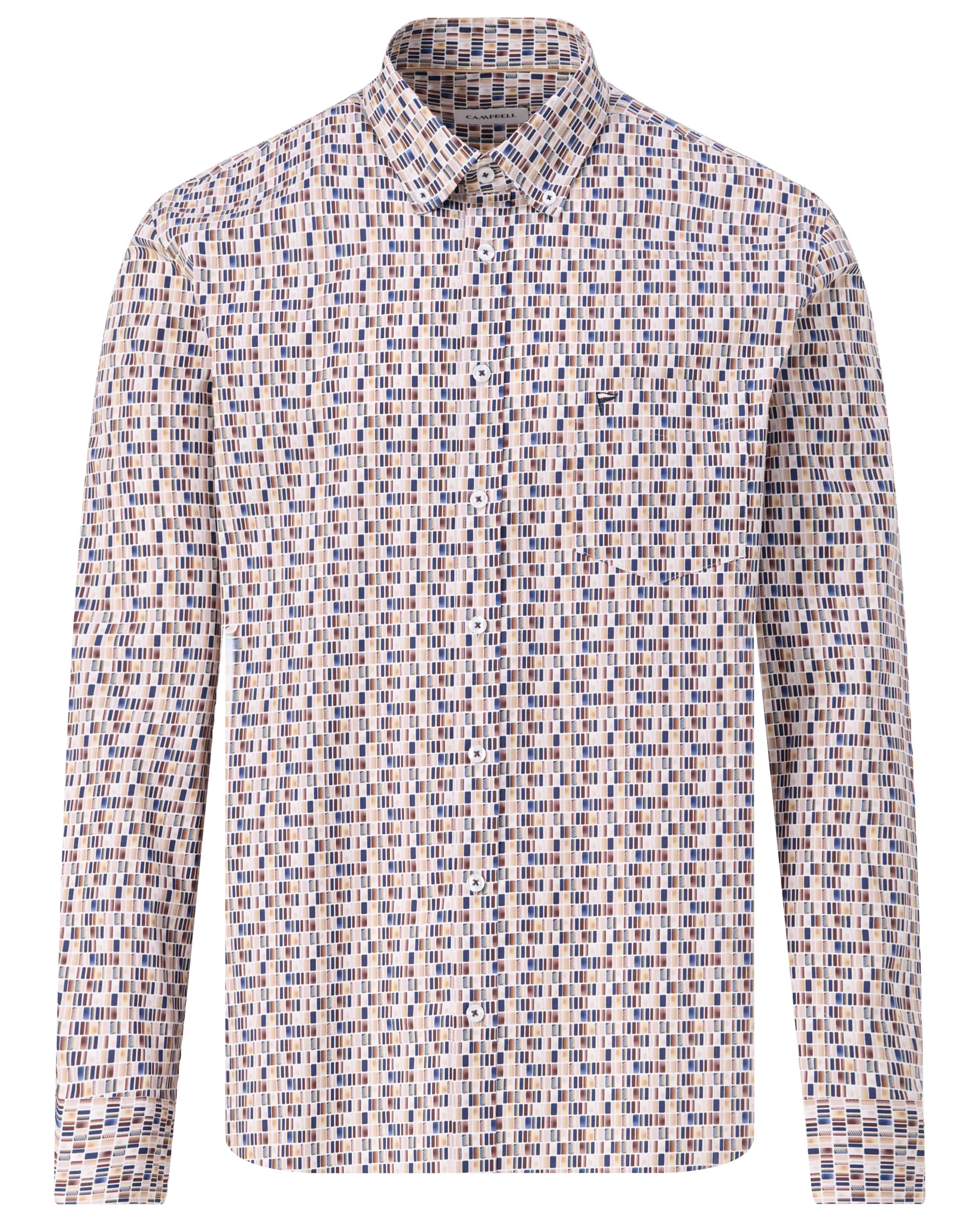 Campbell Casual Overhemd LM Coffee Bean brown 107639-001-L