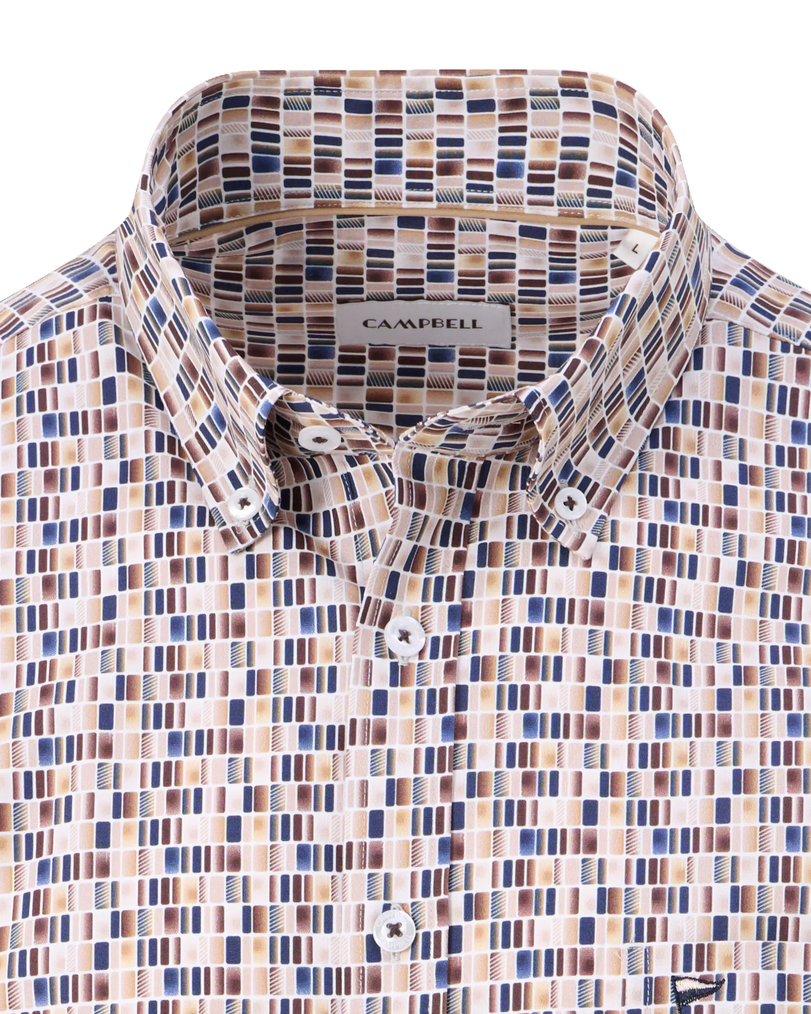 Campbell Casual Overhemd LM Coffee Bean brown 107639-001-L