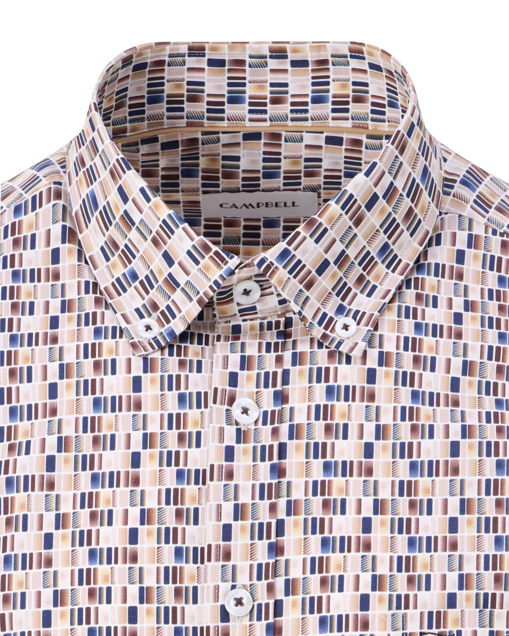 Campbell Casual Overhemd LM Coffee Bean brown 107639-001-L