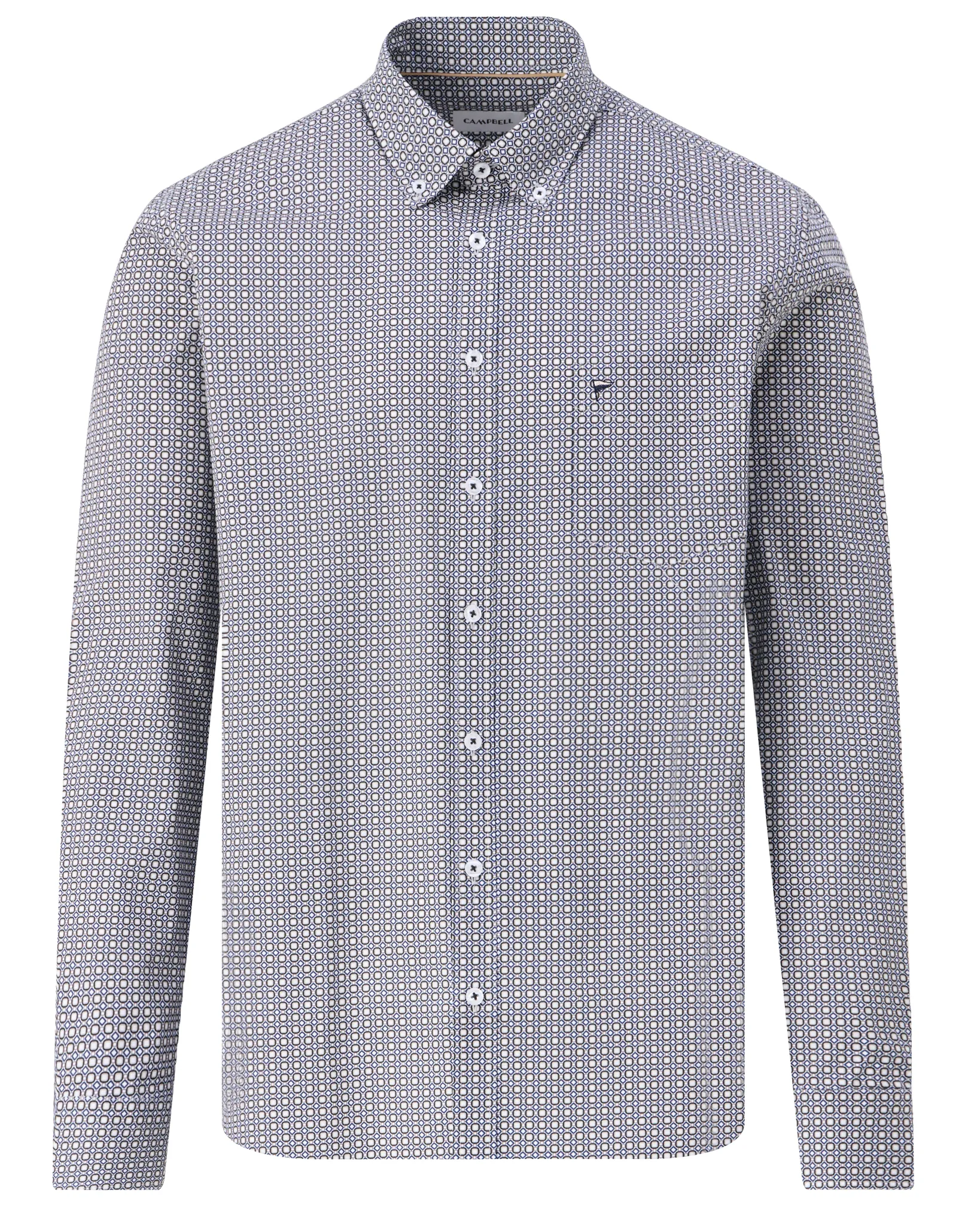 Campbell Casual Overhemd LM Medieval Blue 107640-001-L