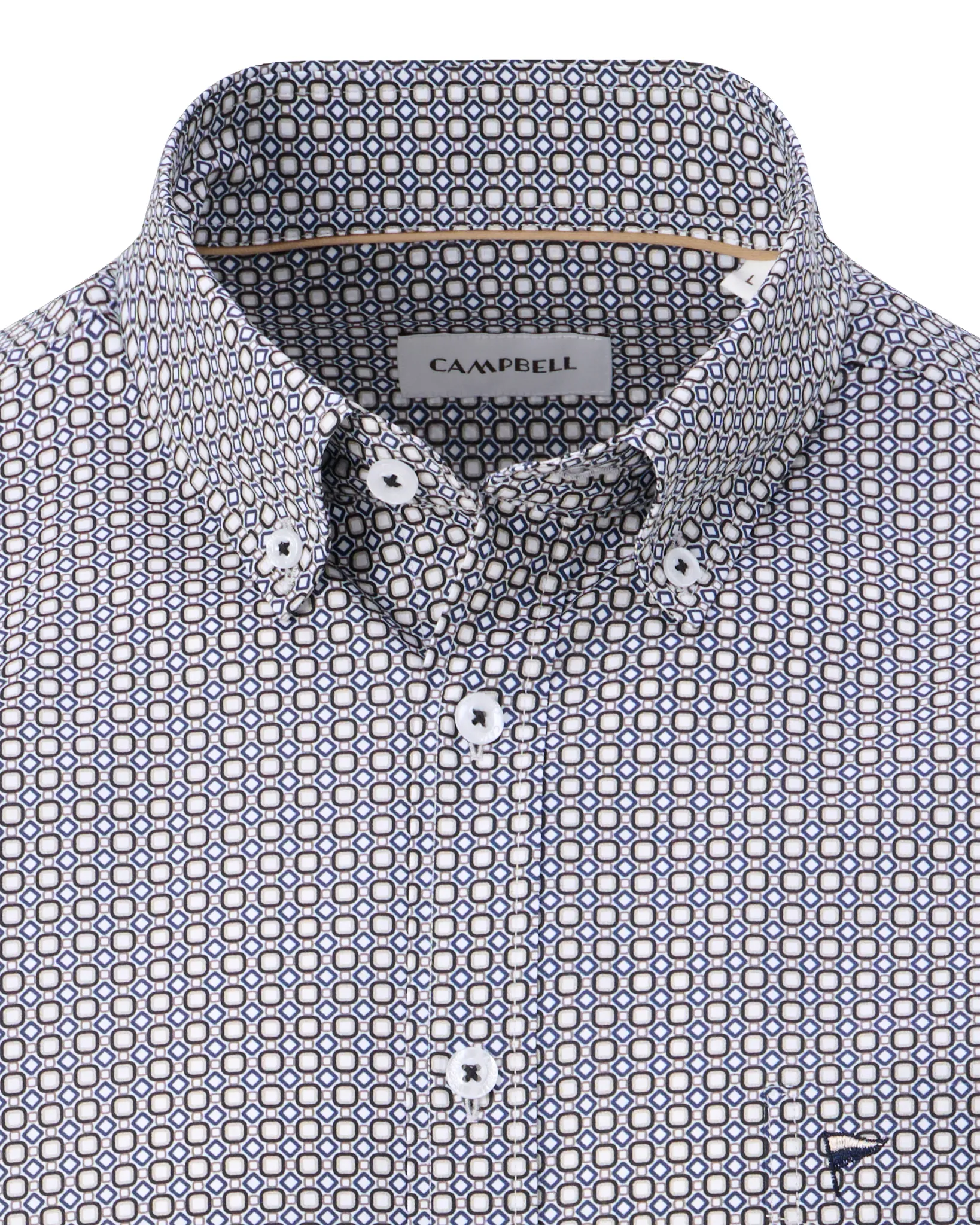 Campbell Casual Overhemd LM Medieval Blue 107640-001-L