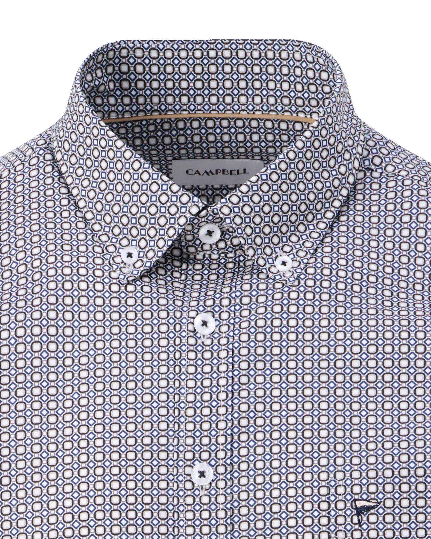 Campbell Casual Overhemd LM Medieval Blue 107640-001-L