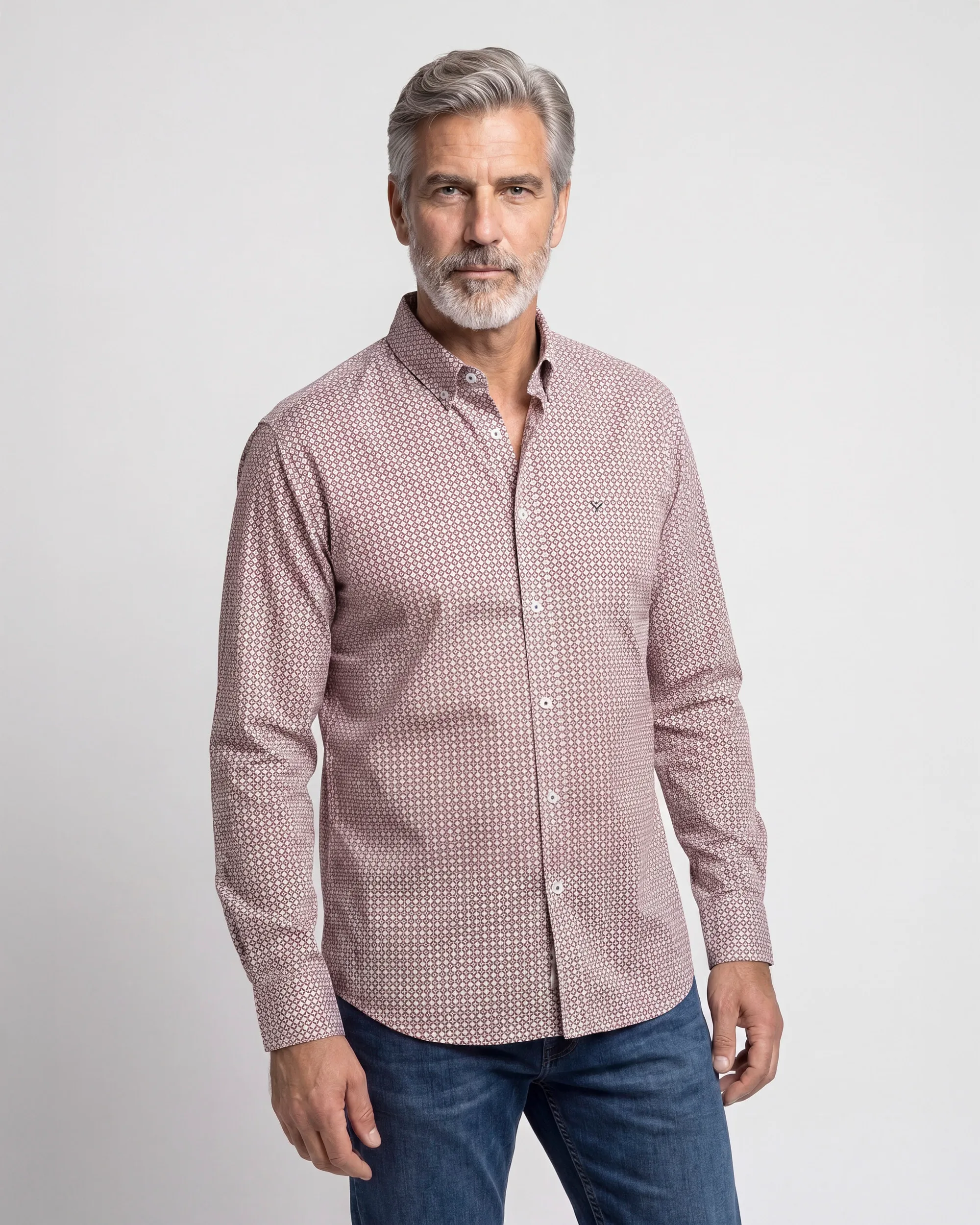 Campbell Casual Overhemd LM Sequoia brown 107640-002-L