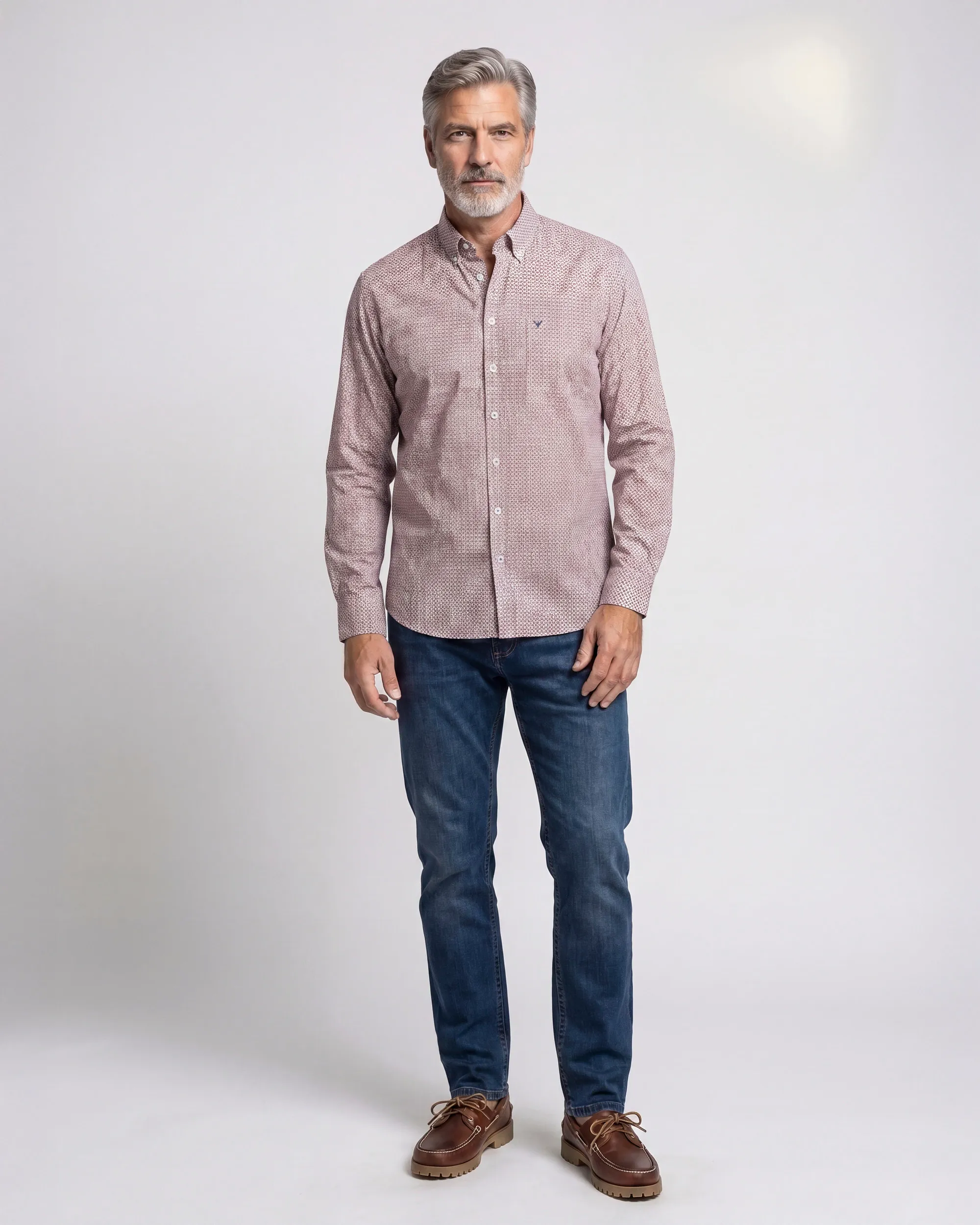 Campbell Casual Overhemd LM Sequoia brown 107640-002-L