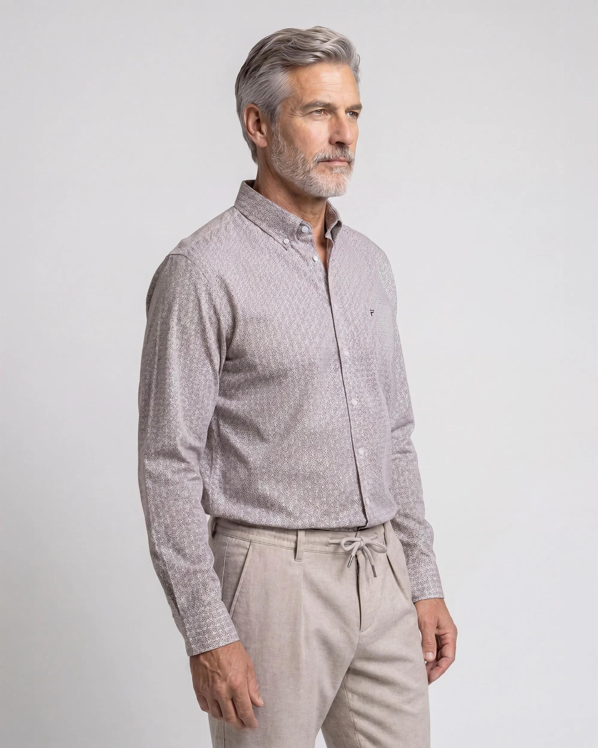 Campbell Casual Overhemd LM Fallen Rock brown 107641-001-L