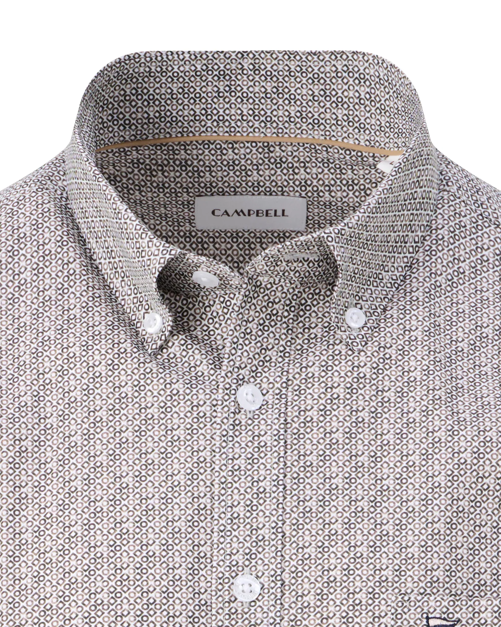 Campbell Casual Overhemd LM Fallen Rock brown 107641-001-L