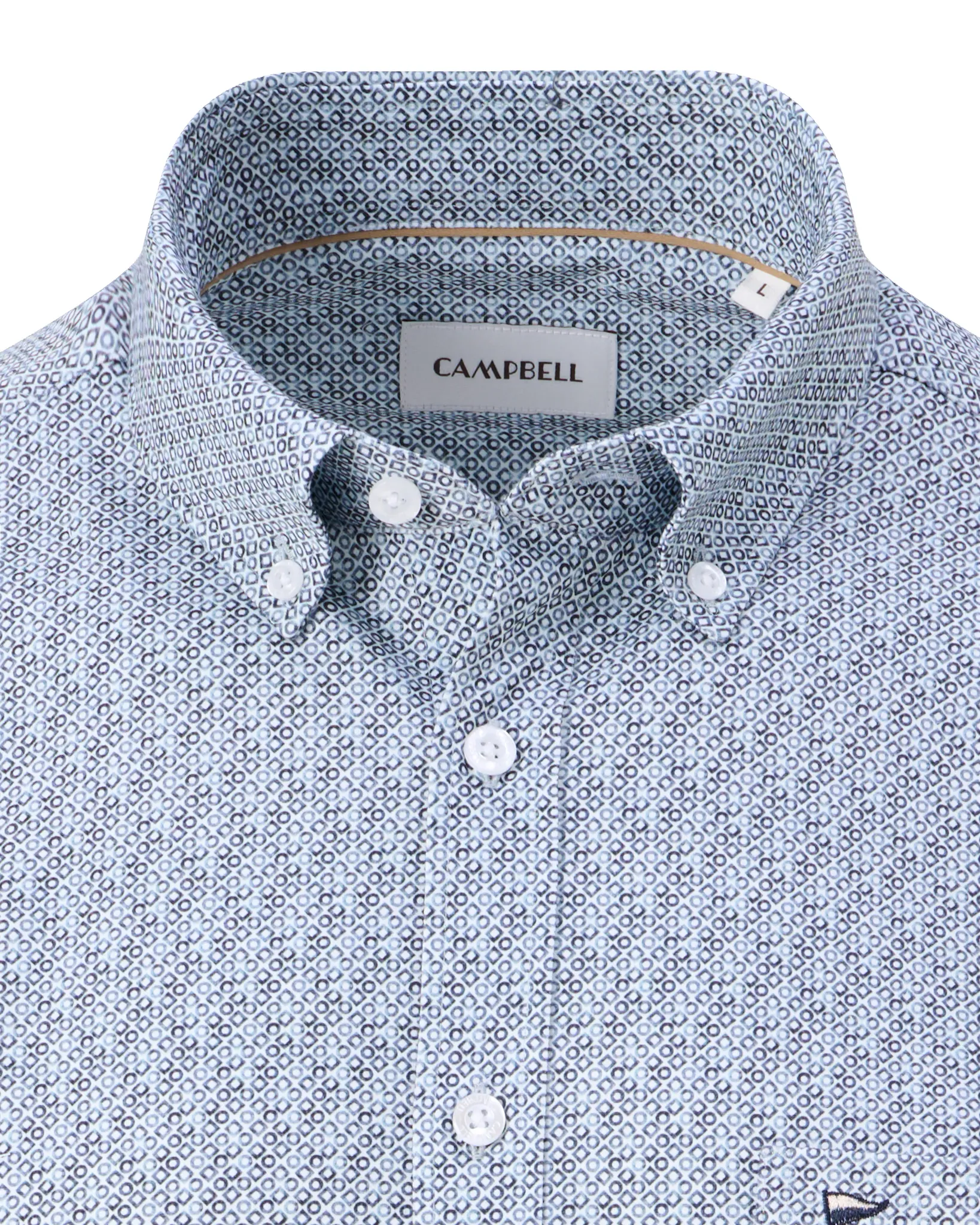 Campbell Casual Overhemd LM Ashley Blue 107641-002-L
