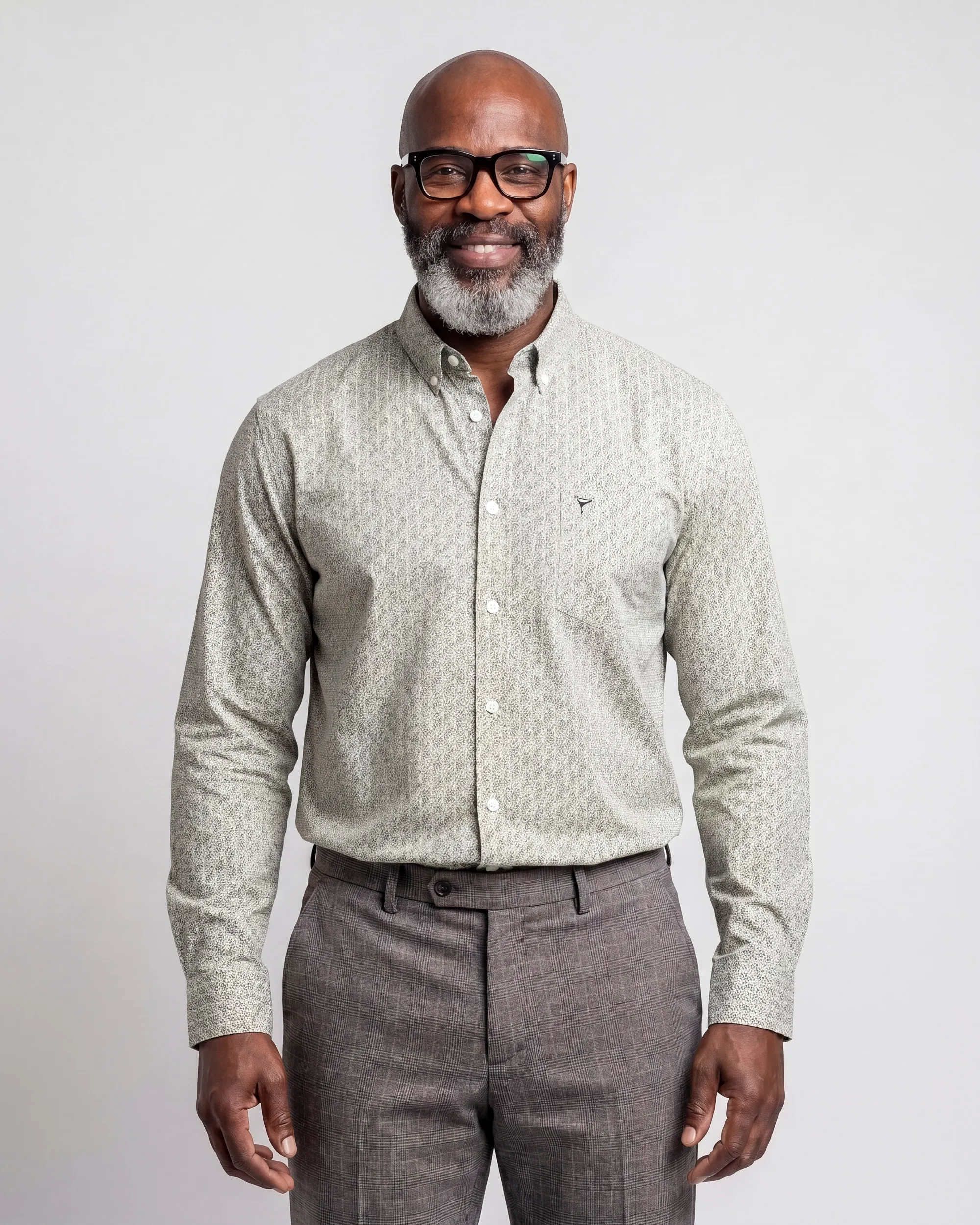 Campbell Casual Overhemd LM Mosstone green 107641-003-L