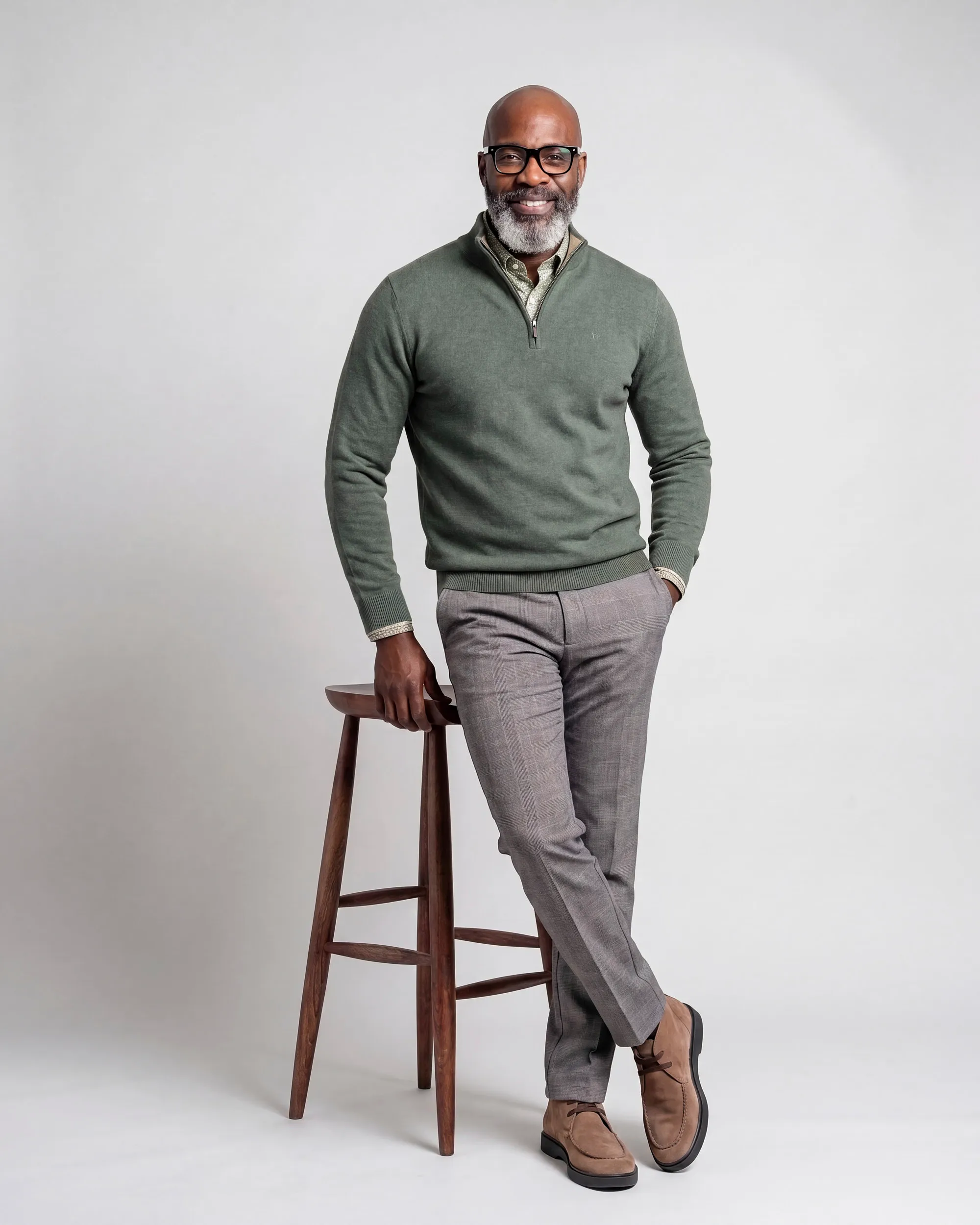 Campbell Casual Overhemd LM Mosstone green 107641-003-L