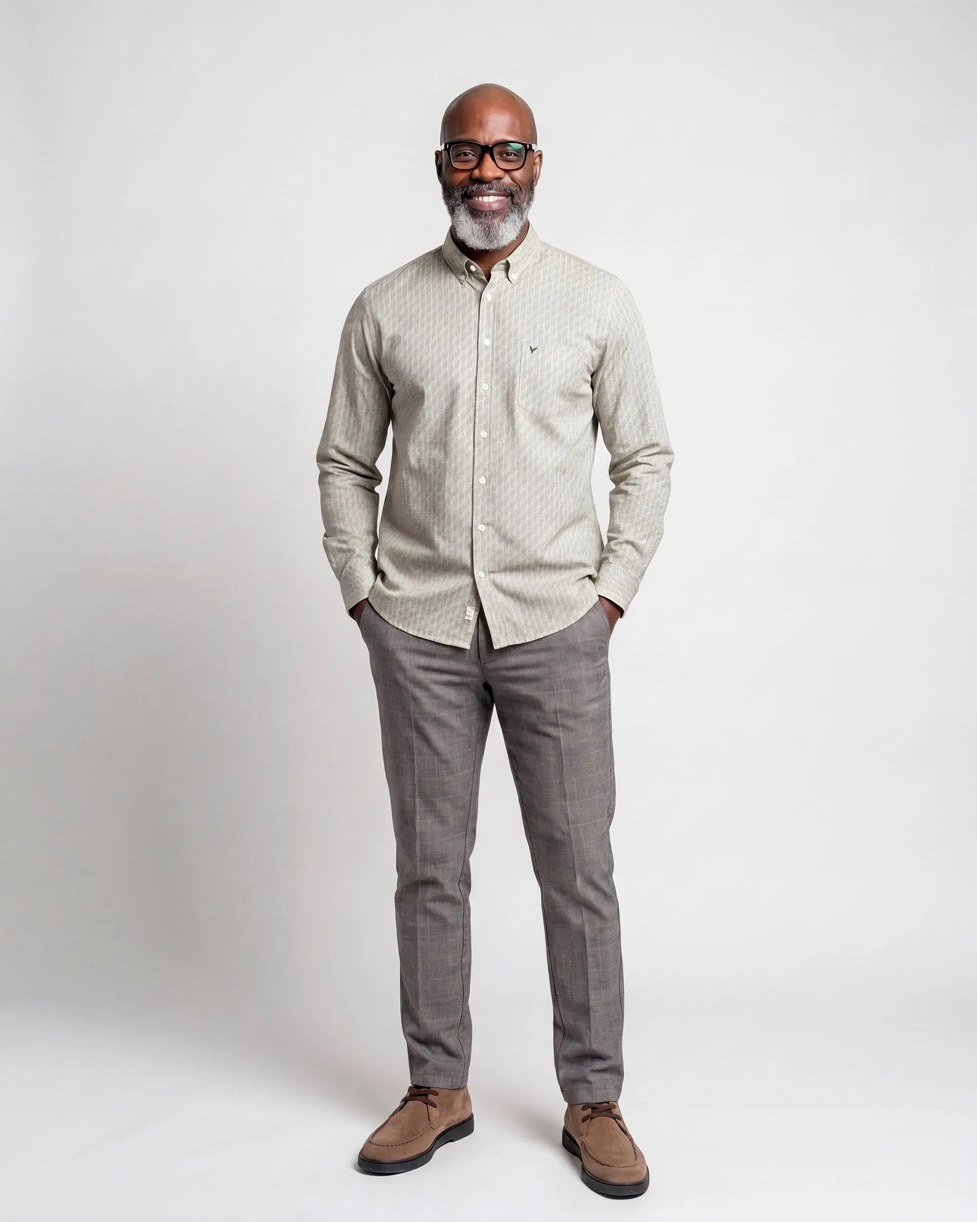 Campbell Casual Overhemd LM Mosstone green 107641-003-L