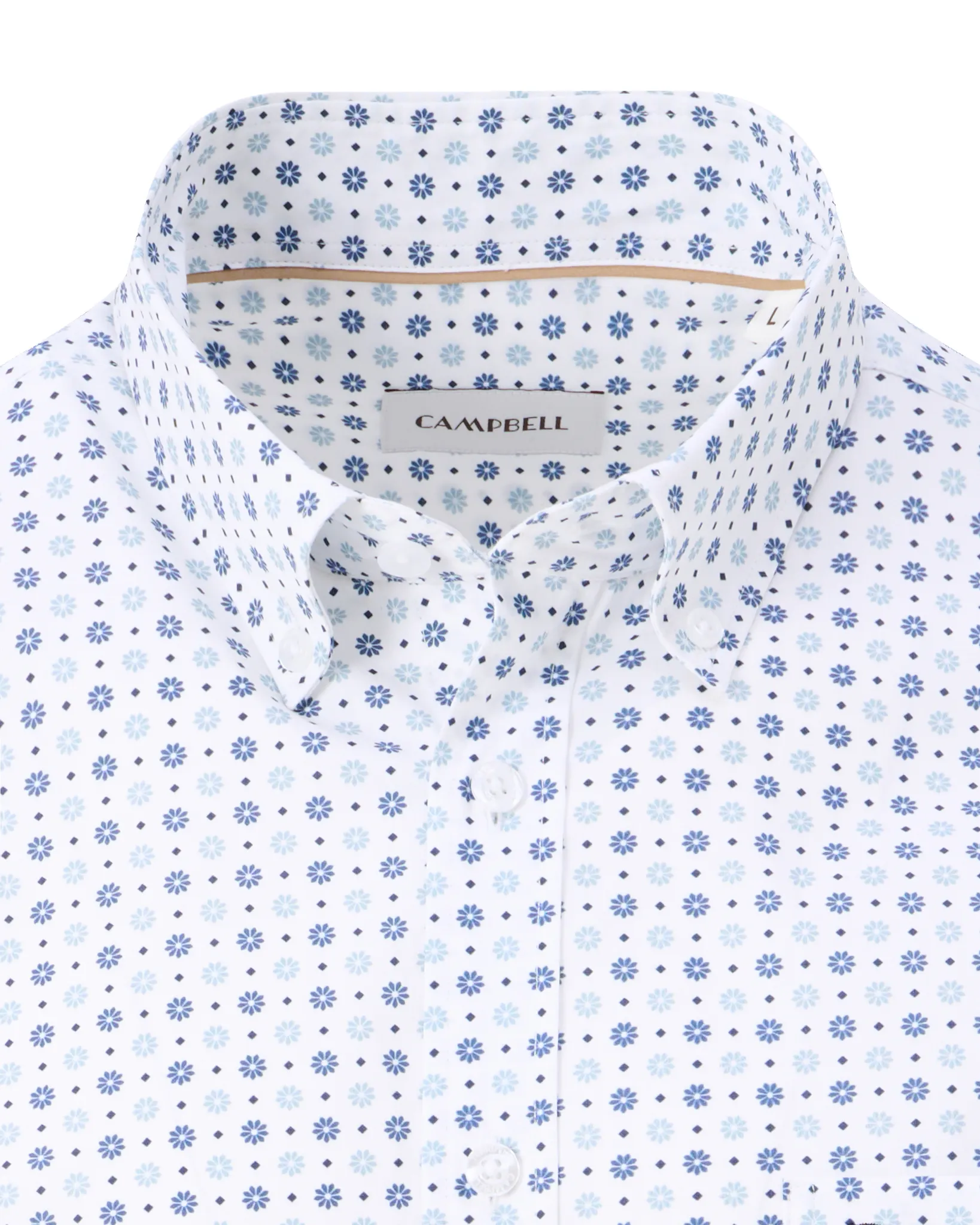 Campbell Casual Overhemd LM True Navy 107642-001-L