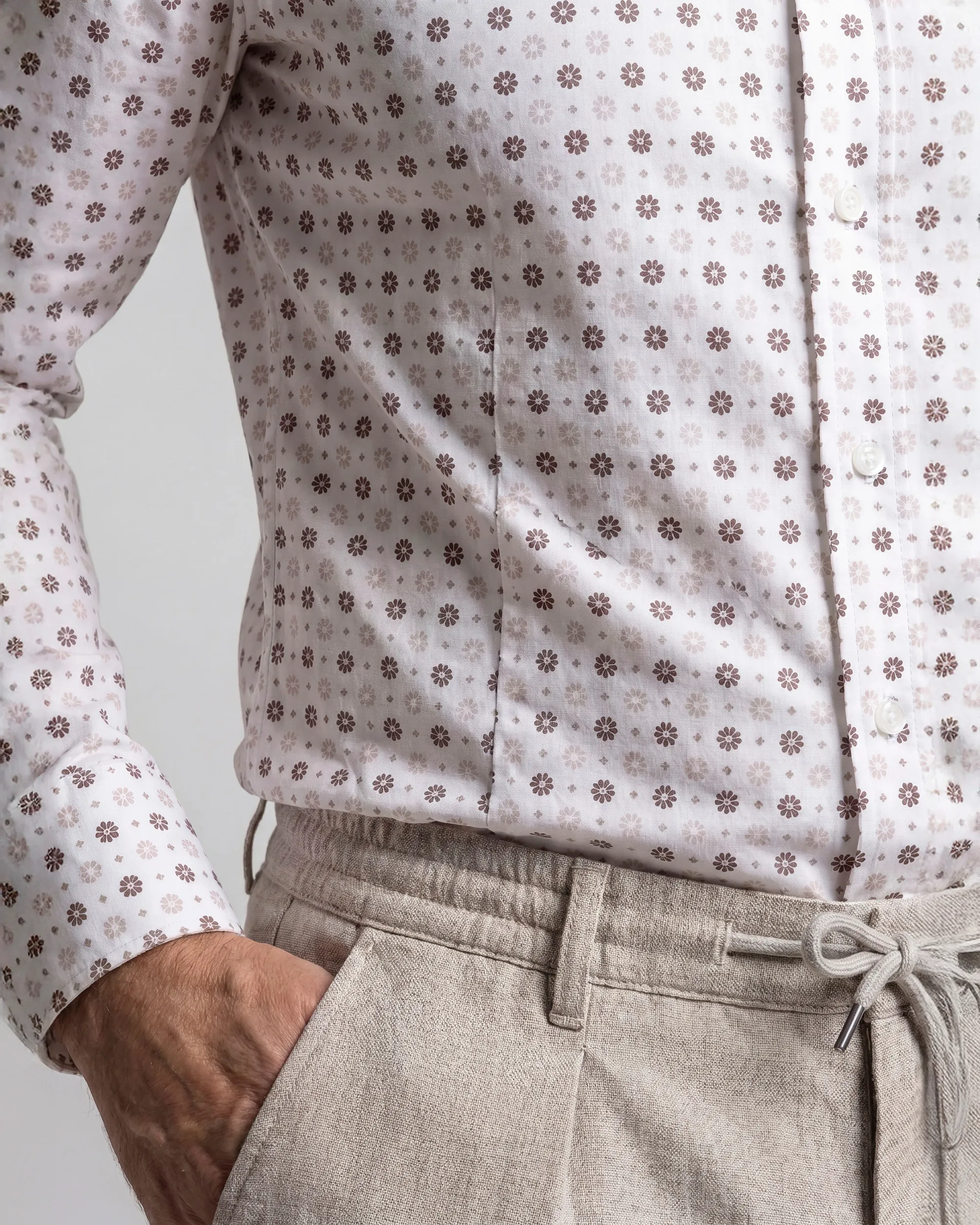 Campbell Casual Overhemd LM Coffee Bean brown 107642-002-L