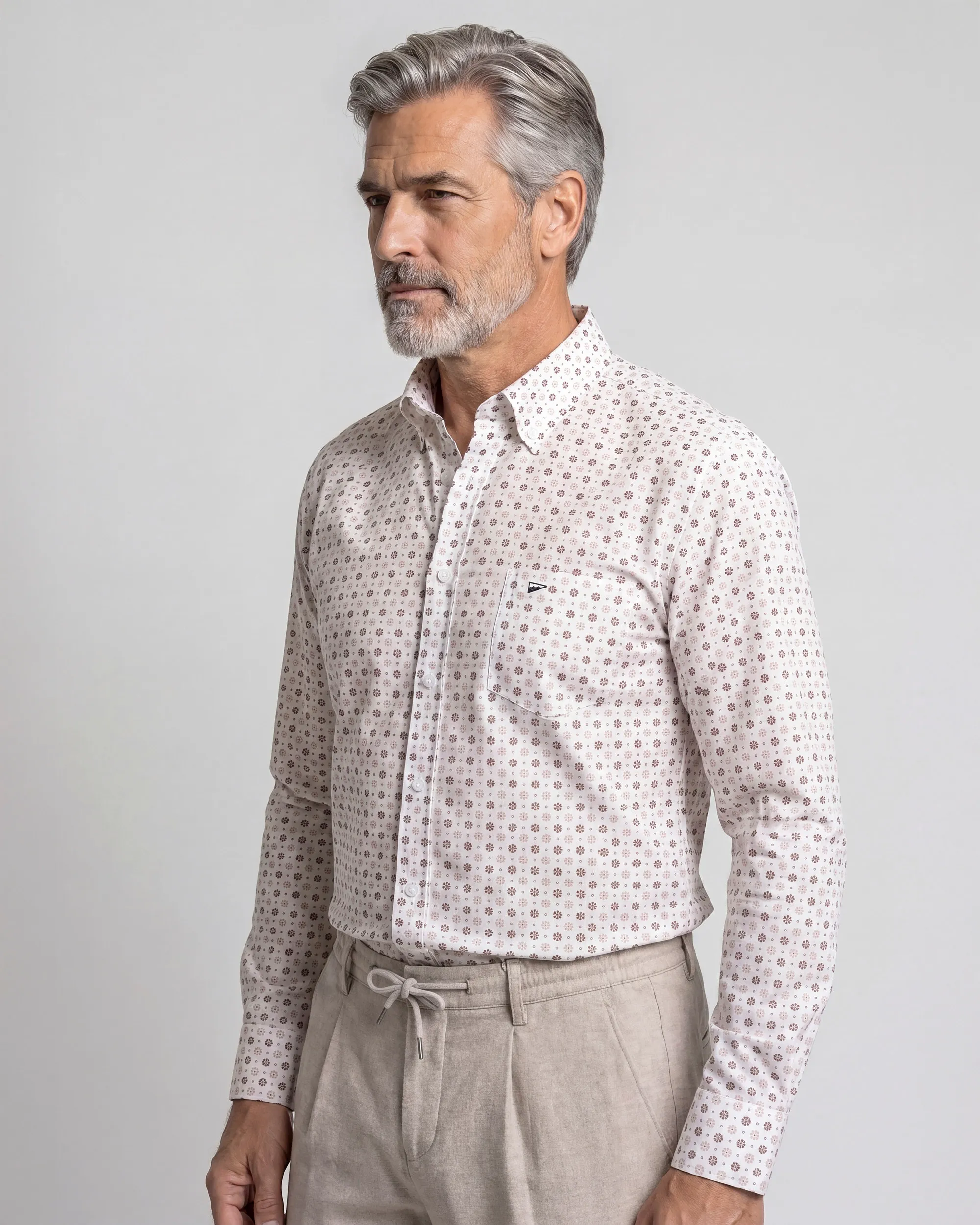 Campbell Casual Overhemd LM Coffee Bean brown 107642-002-L