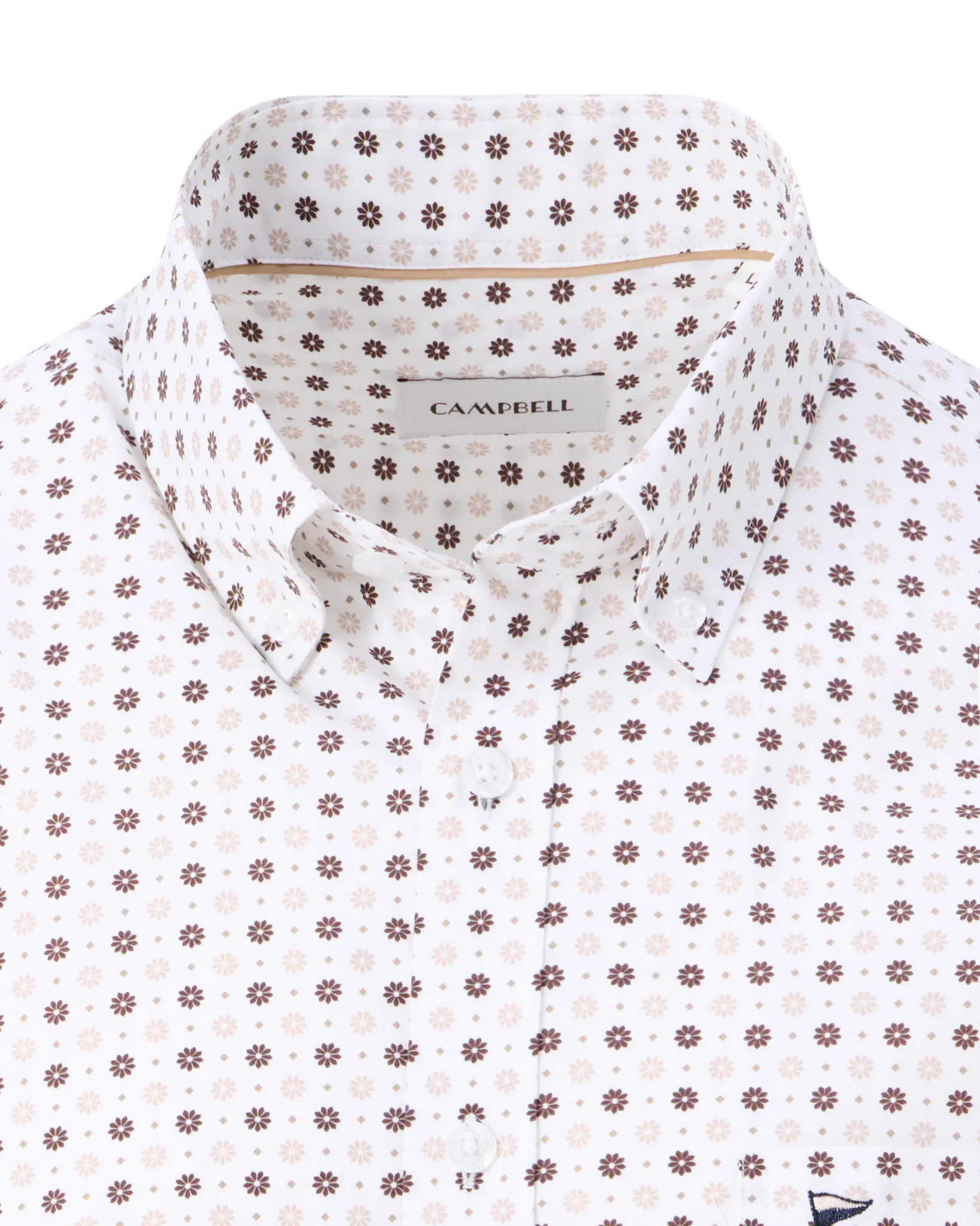 Campbell Casual Overhemd LM Coffee Bean brown 107642-002-L