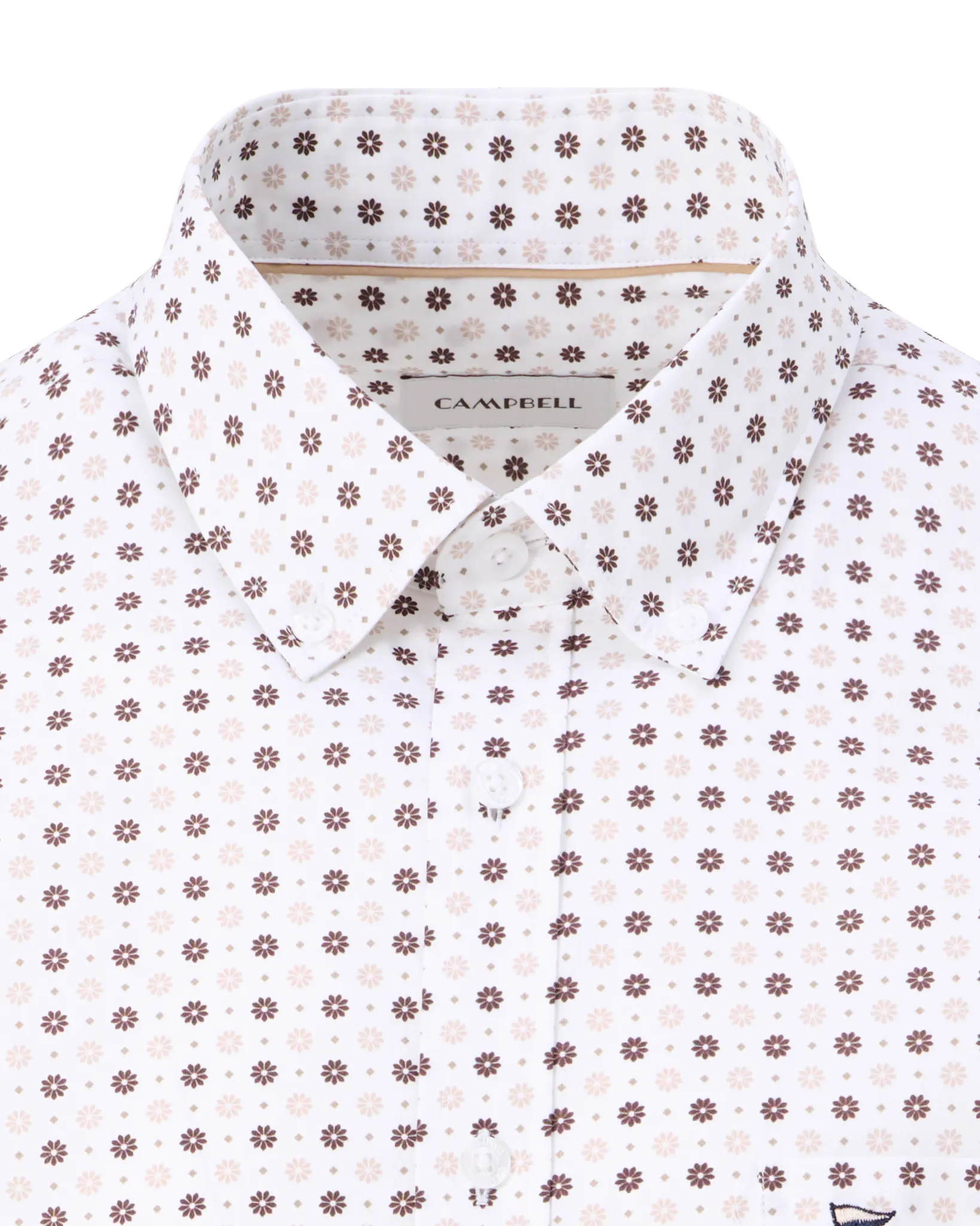 Campbell Casual Overhemd LM Coffee Bean brown 107642-002-L