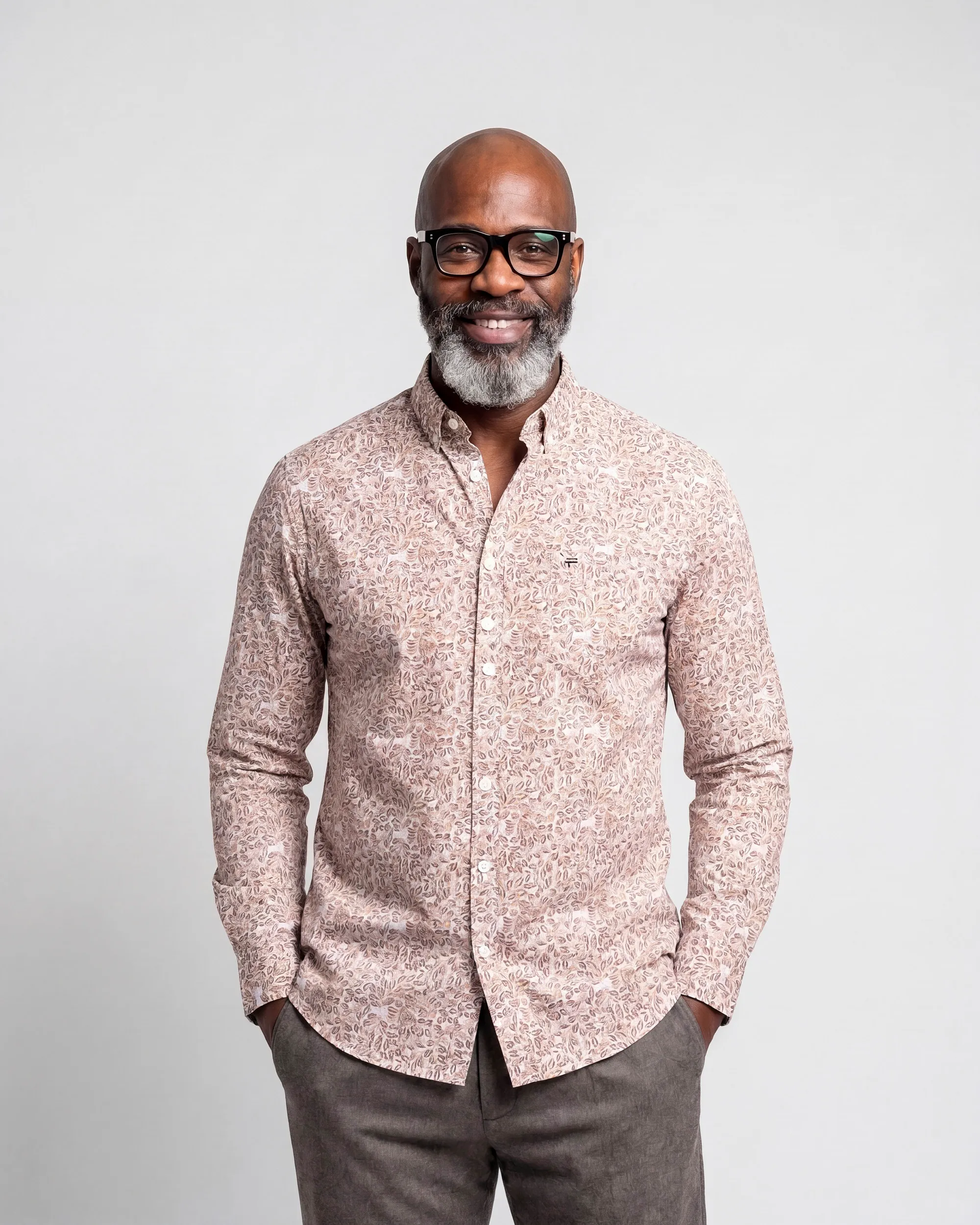 Campbell Casual Overhemd LM Coffee Bean brown 107644-003-L