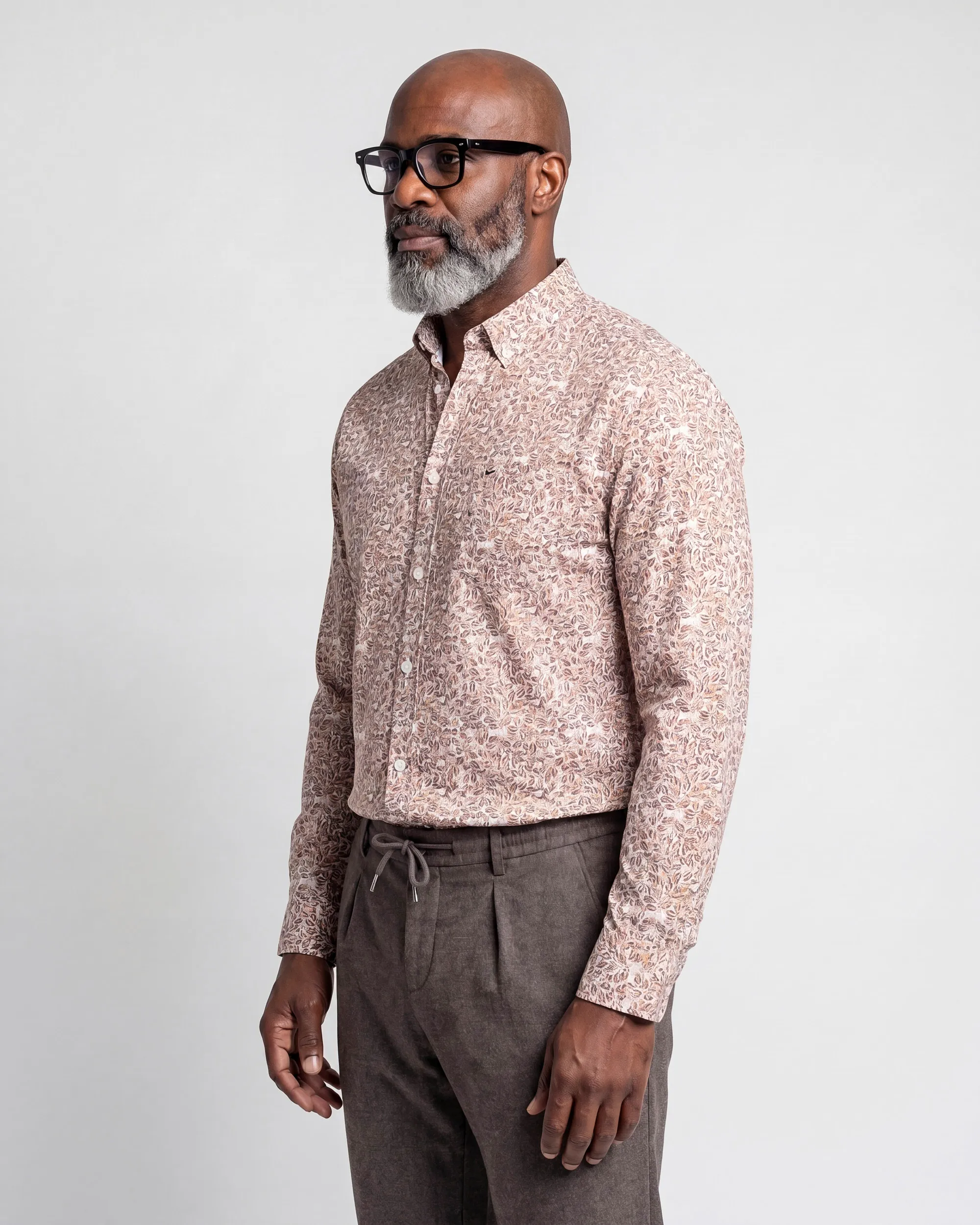 Campbell Casual Overhemd LM Coffee Bean brown 107644-003-L