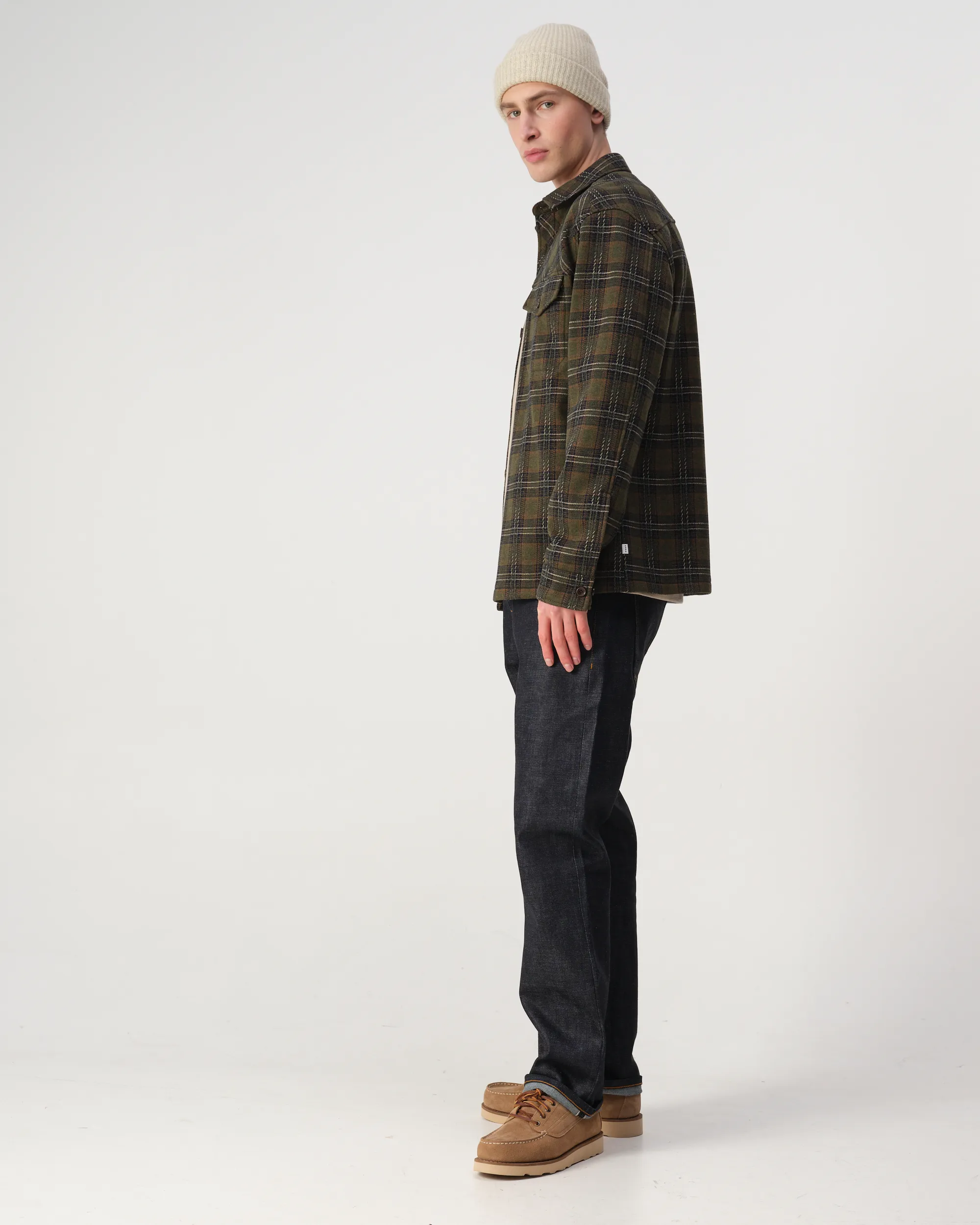 J.C. RAGS Rylee Overshirt Duffel bag green big check 107648-002-L