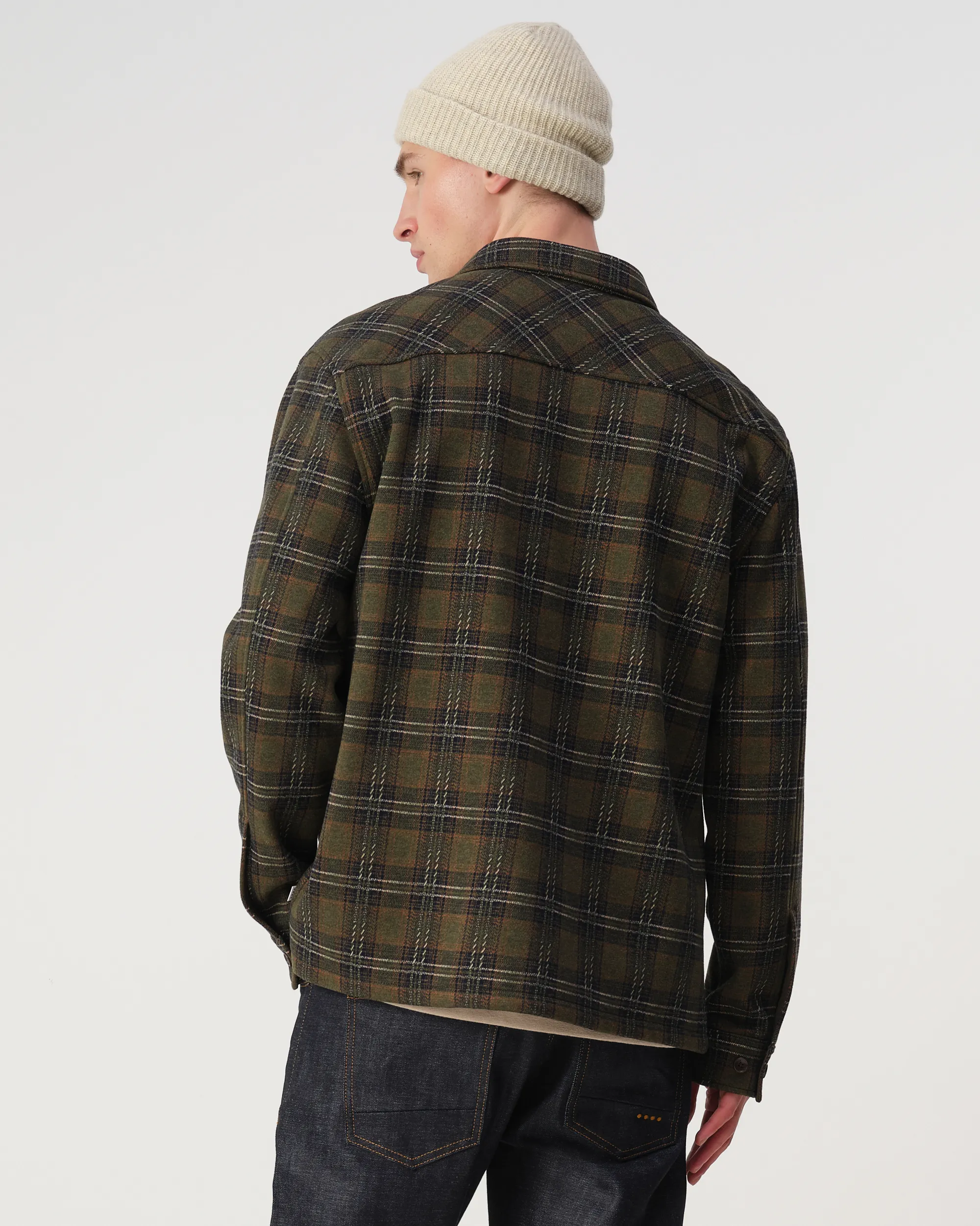 J.C. RAGS Rylee Overshirt Duffel bag green big check 107648-002-L