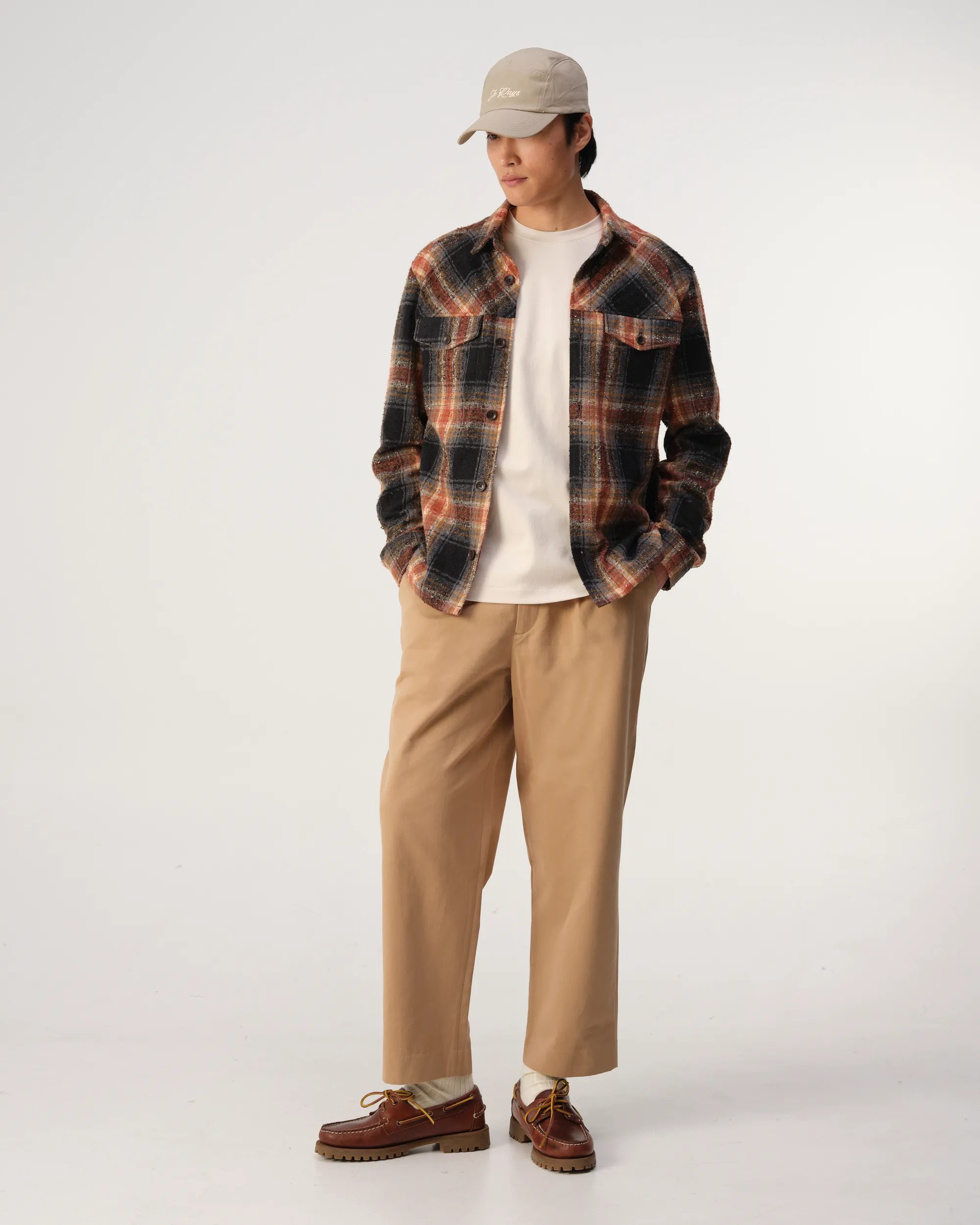 J.C. RAGS Overshirt Bruin grote ruit 107649-001-L