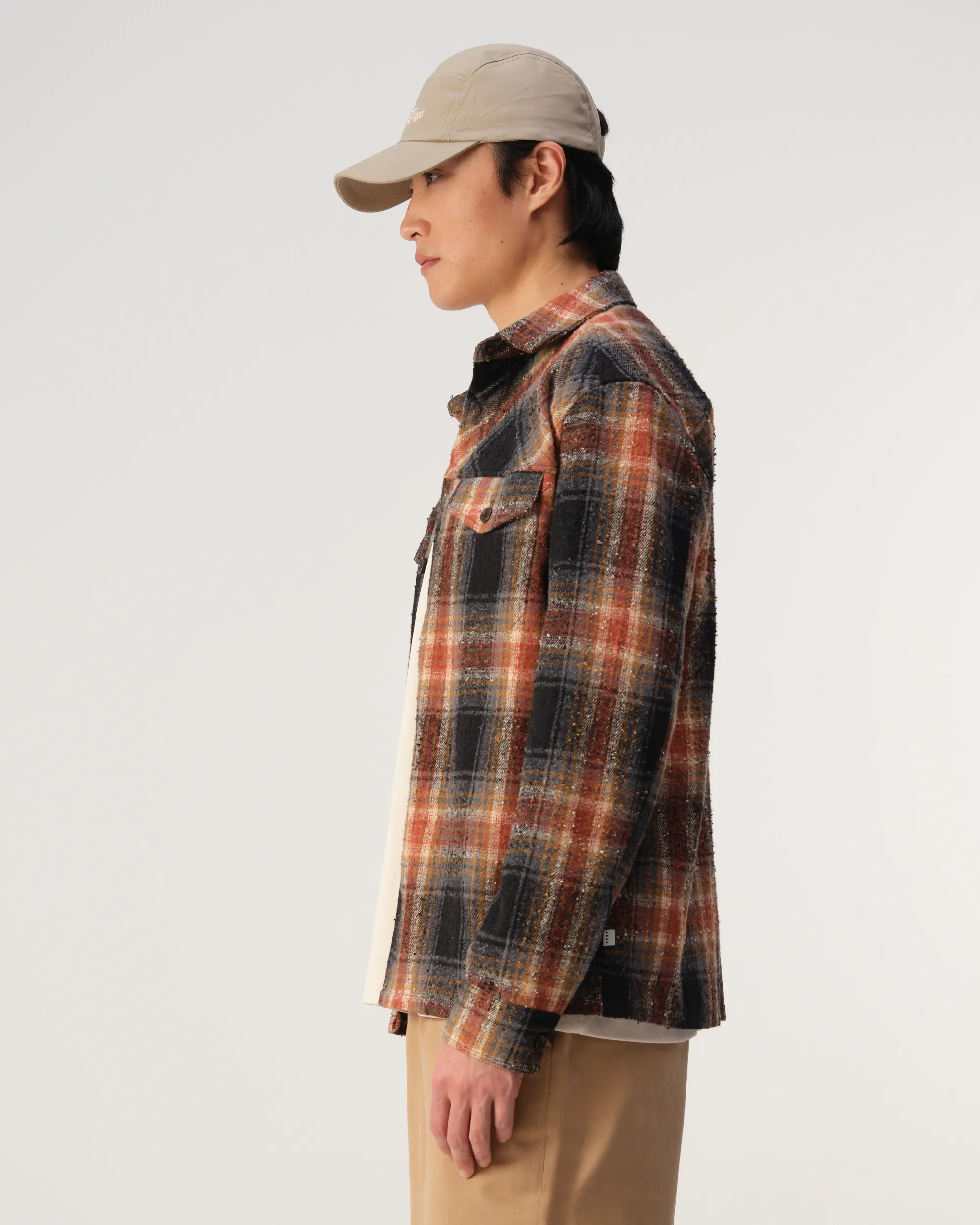 J.C. RAGS Overshirt Bruin grote ruit 107649-001-L